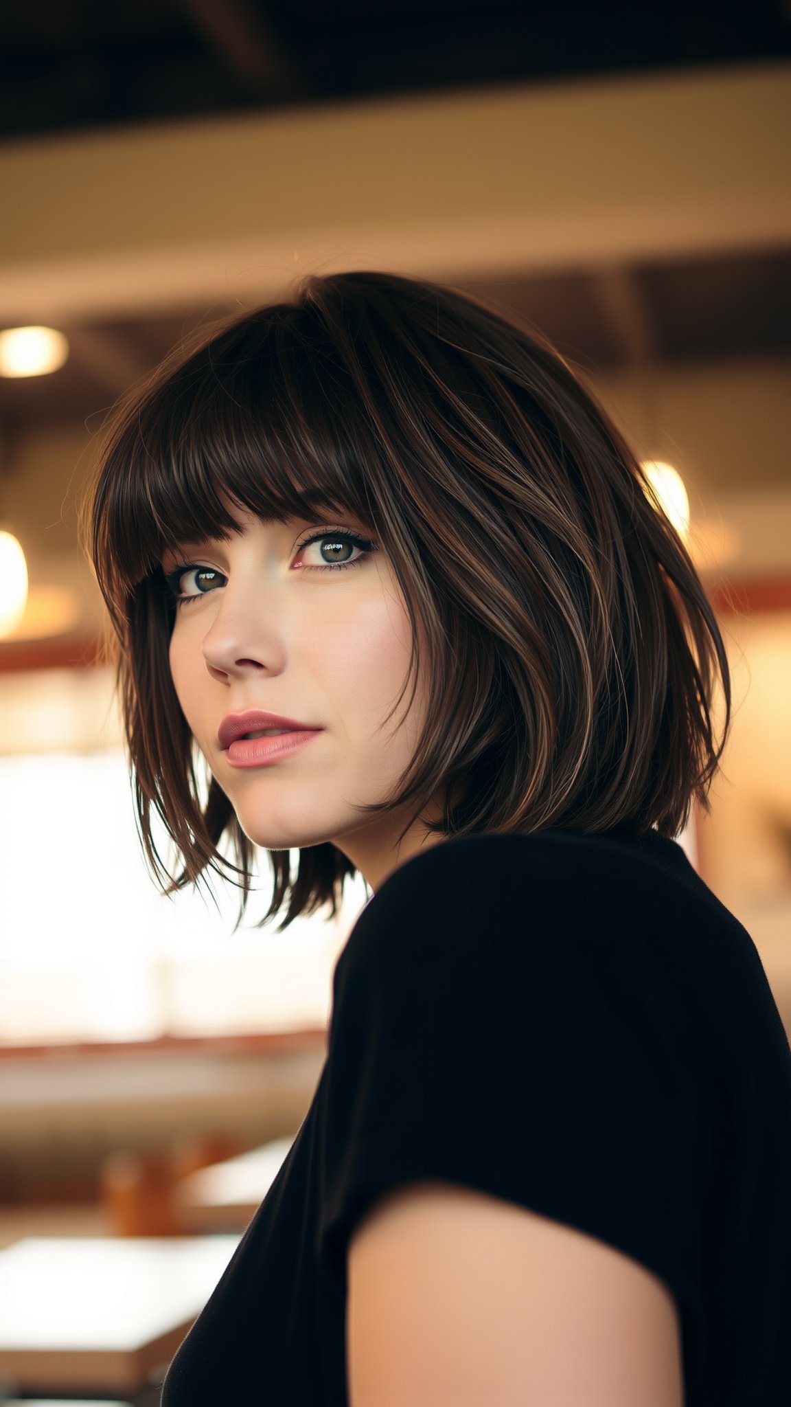 10. Shaggy Bob with Fringe Bangs