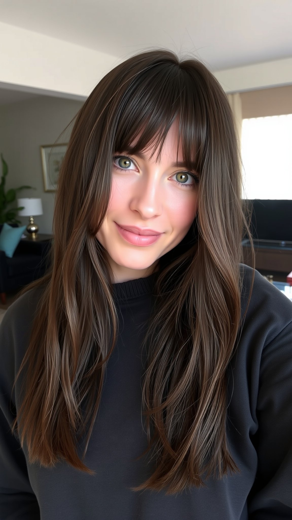 2 long shag with curtain bangs 2. Long Shag with Curtain Bangs