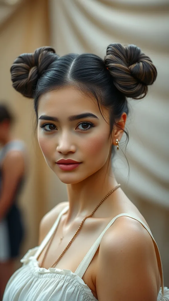 Cute Space Buns for Festival or Casual Days