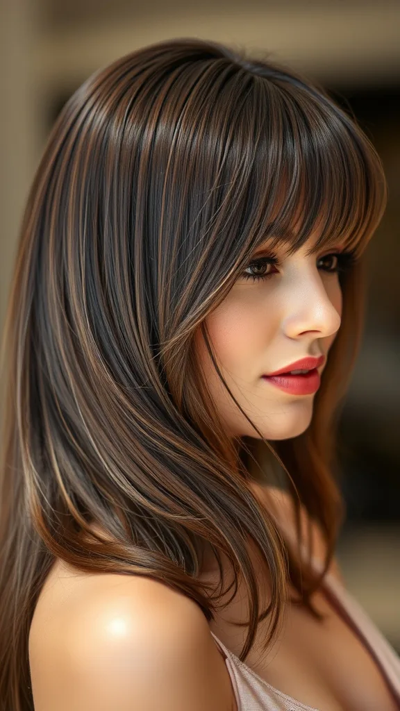 Long Layers + Curtain Fringe for Soft Look