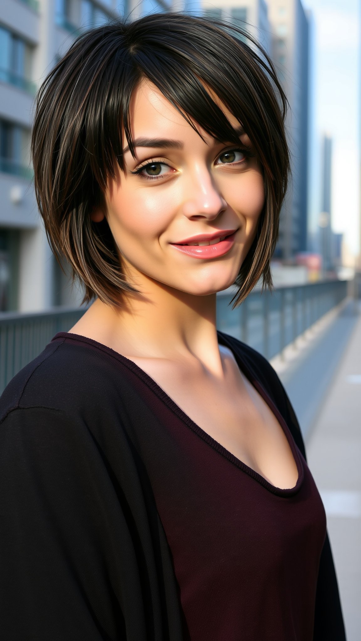 Asymmetrical Bob with Choppy Bangs