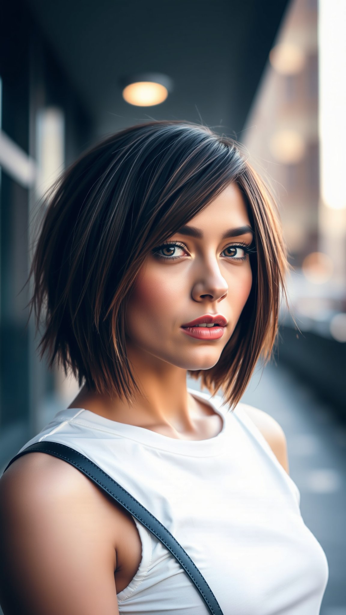 Asymmetrical Textured Bob