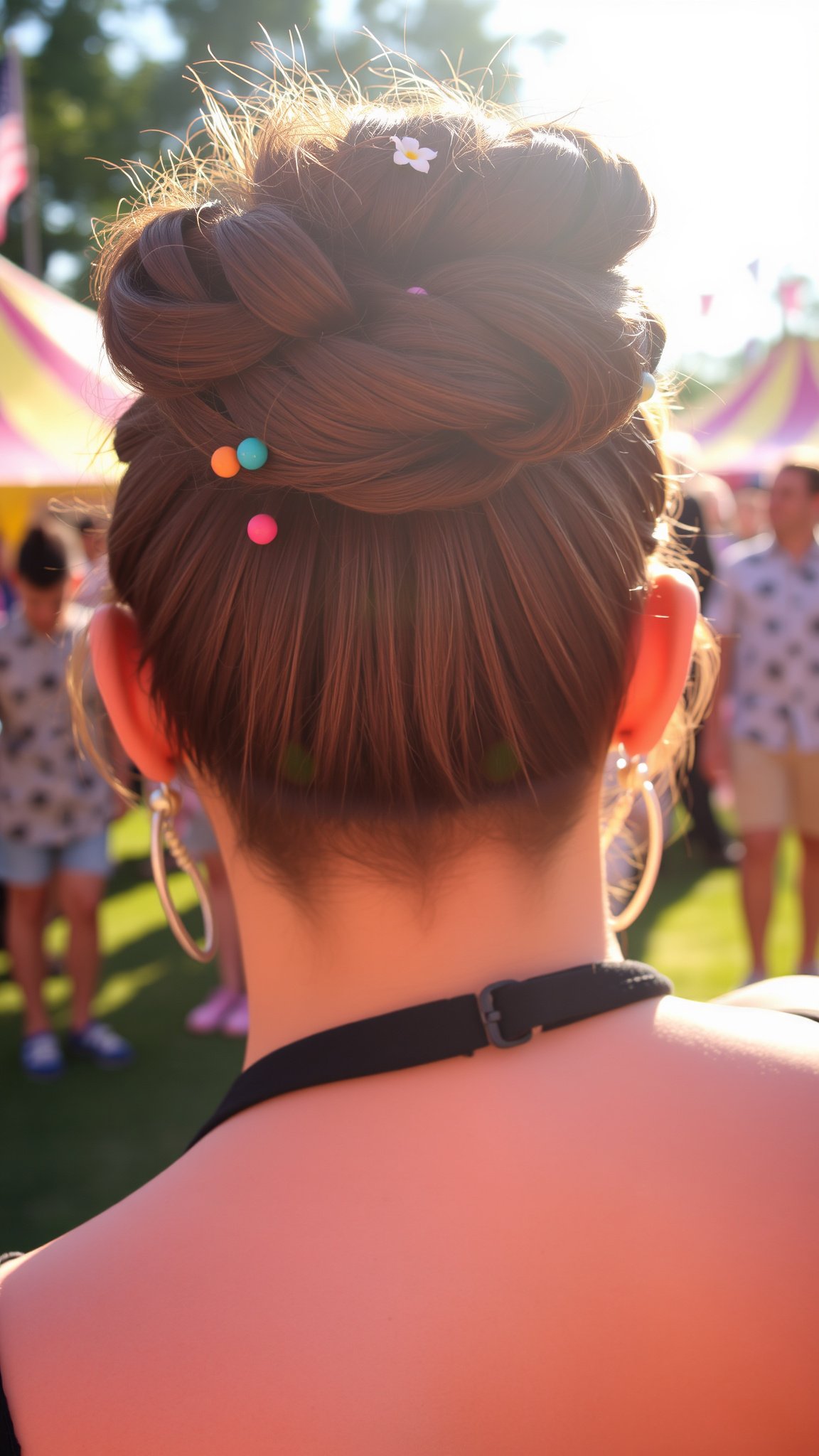 Box Braids Bun with Accessories