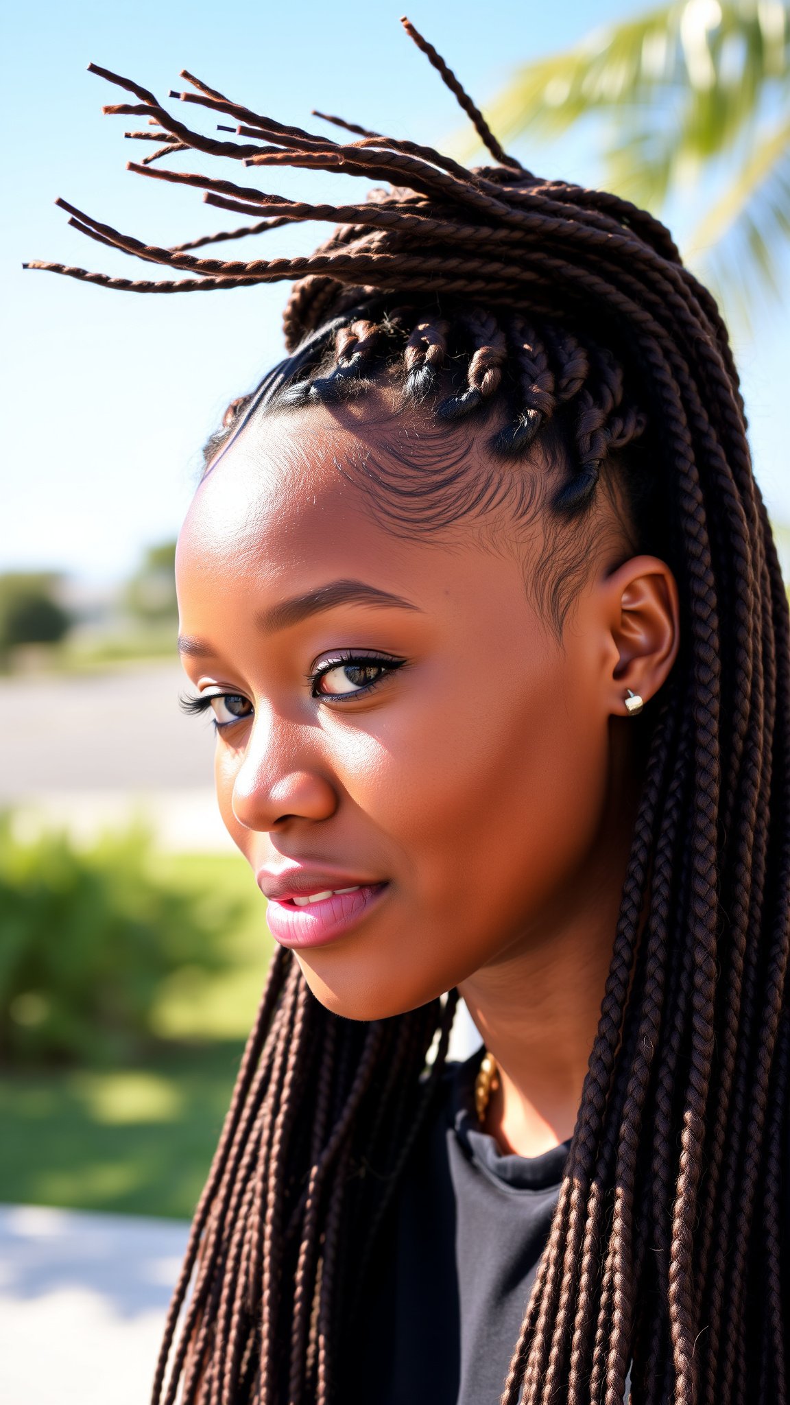 box braids ponytail Box Braids Ponytail
