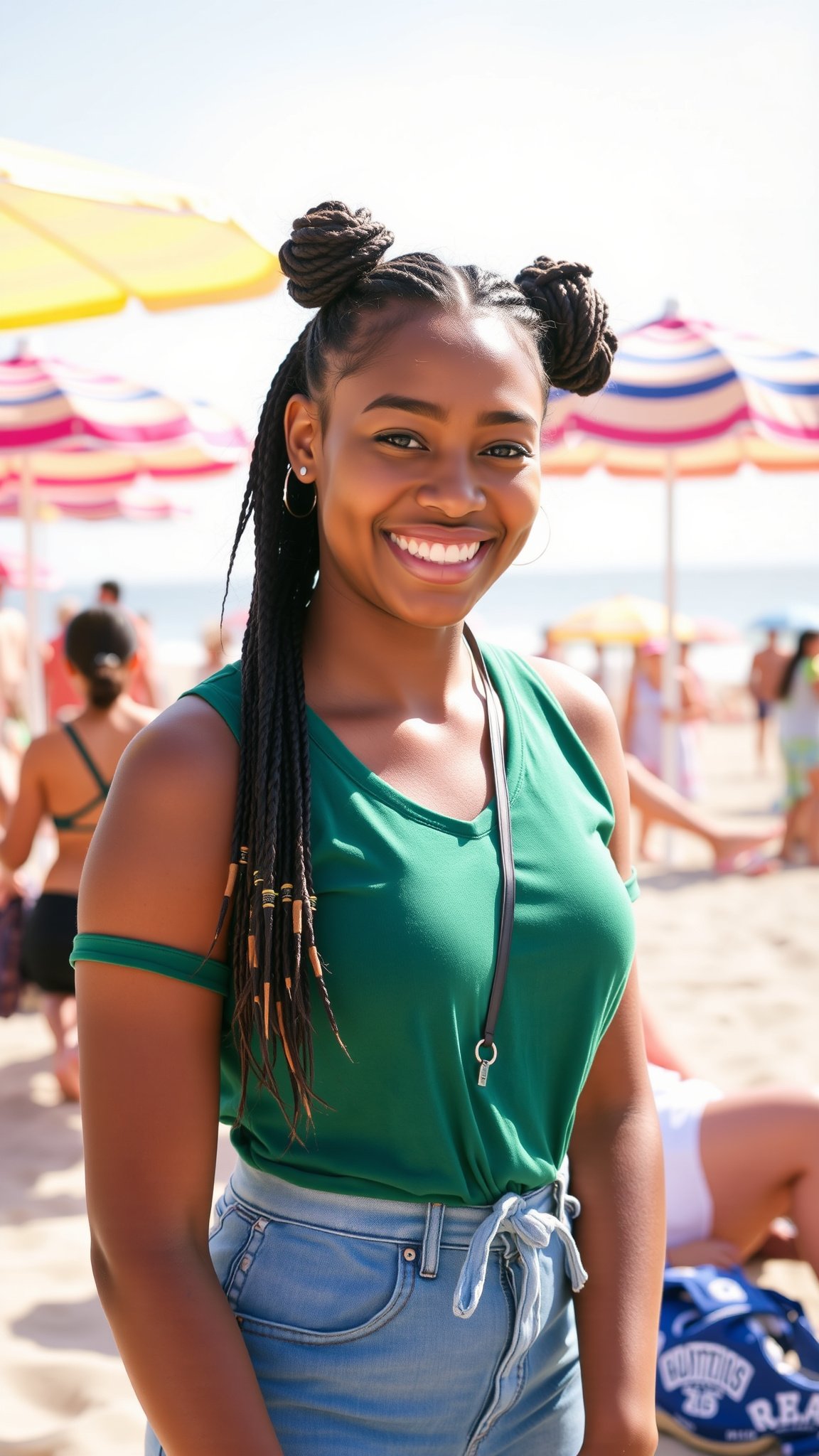 Box Braids Space Buns