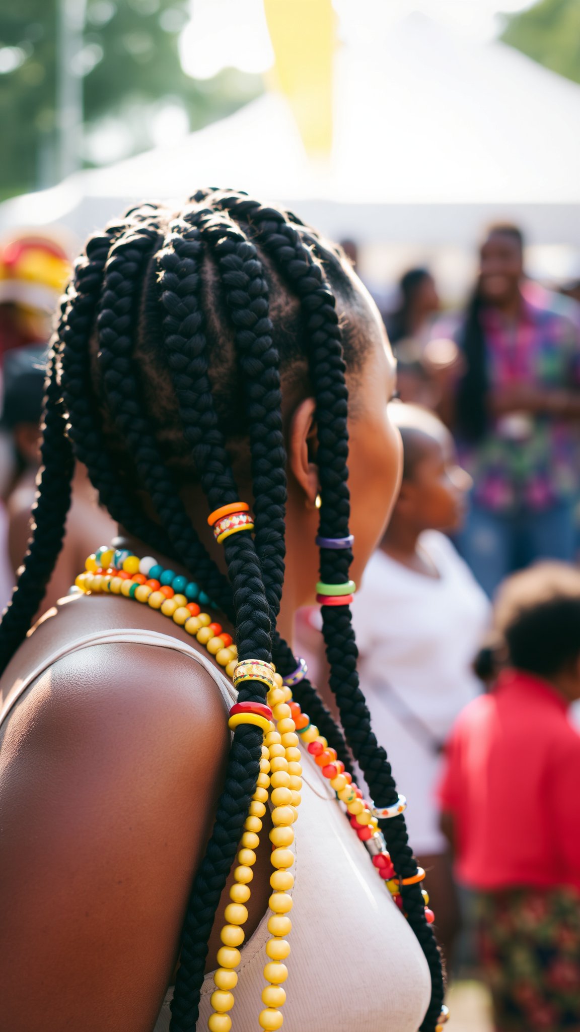 Box Braids with Beads