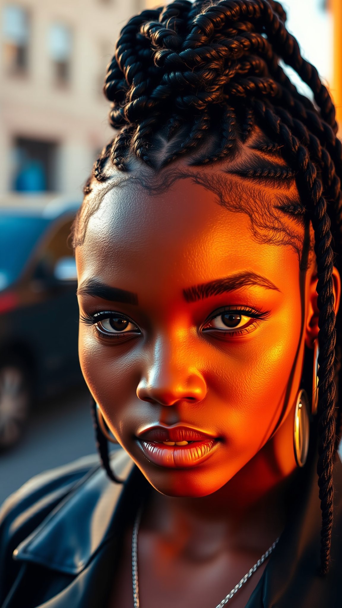 Box Braids with Undercut