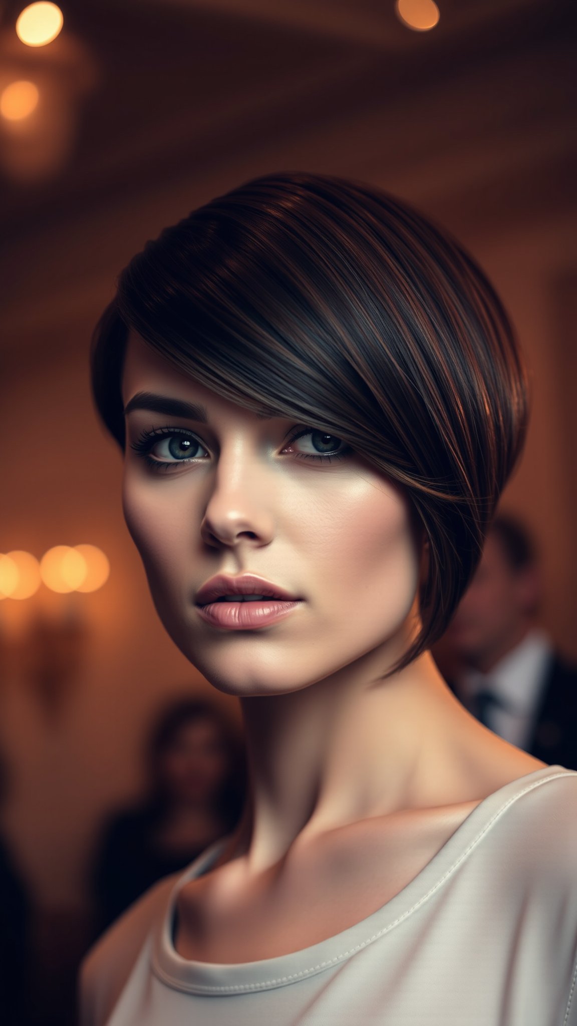 Classic Sleek Pixie with Side-Swept Bangs