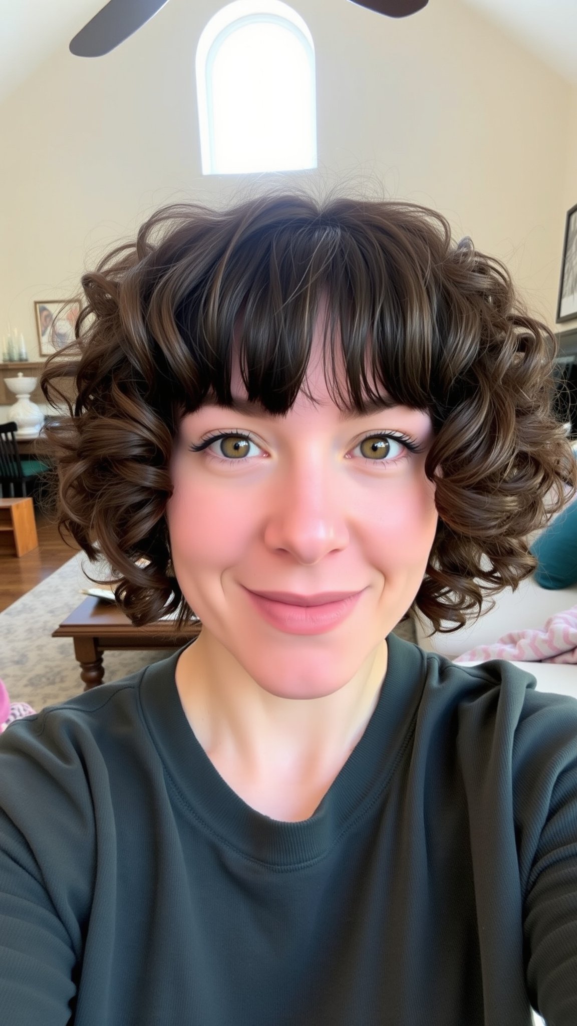 Curly Bob with Bangs