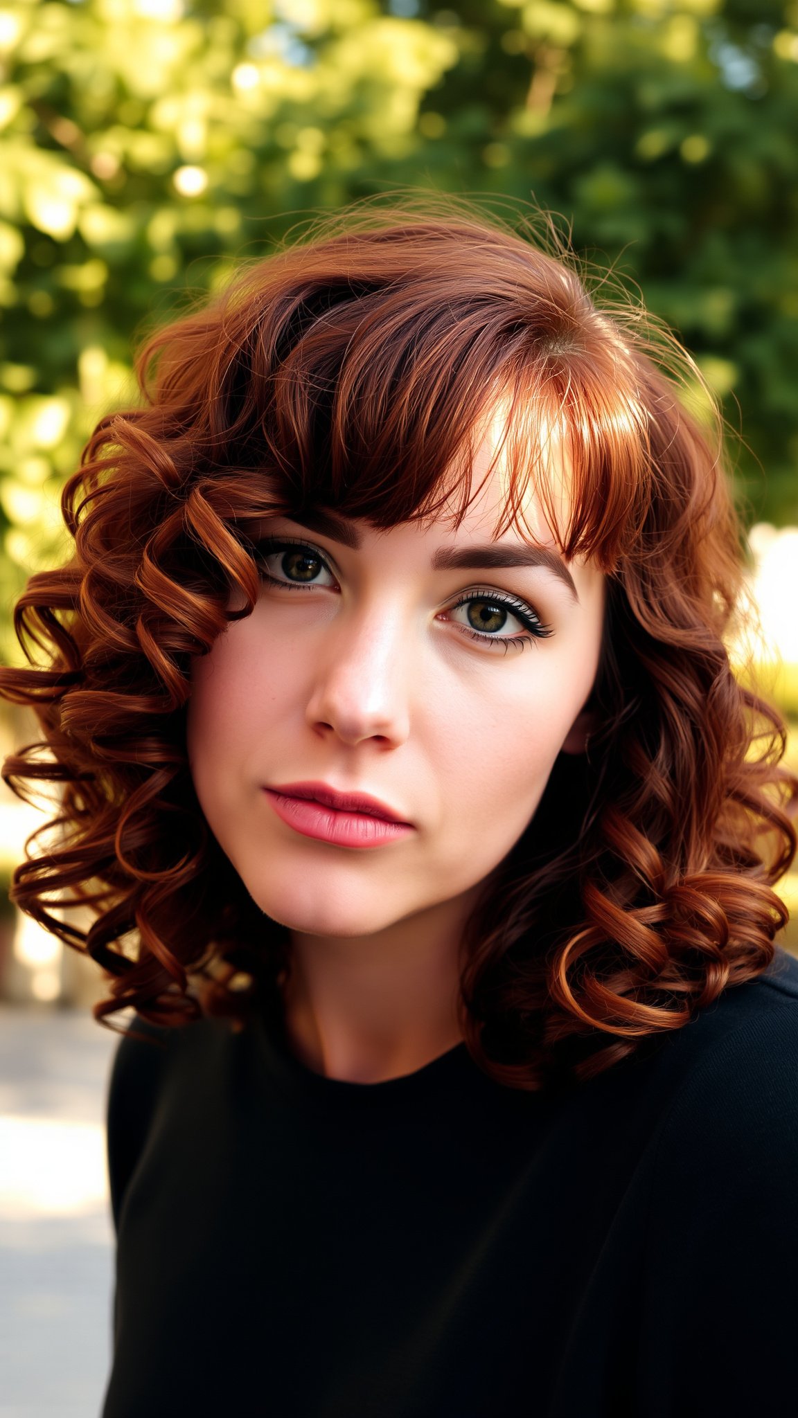 Curly Bob with Bangs