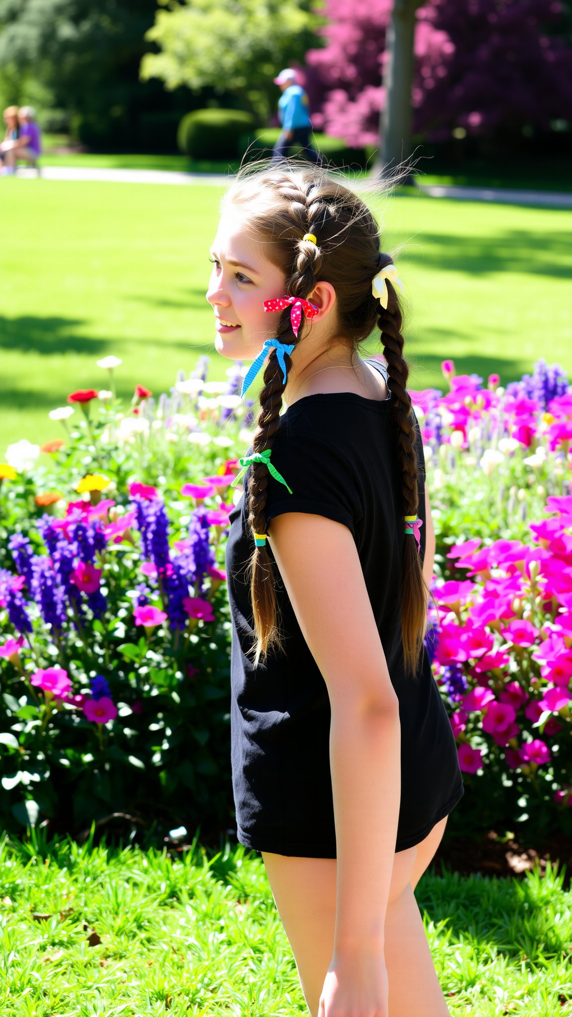 Double Braided Ponytails