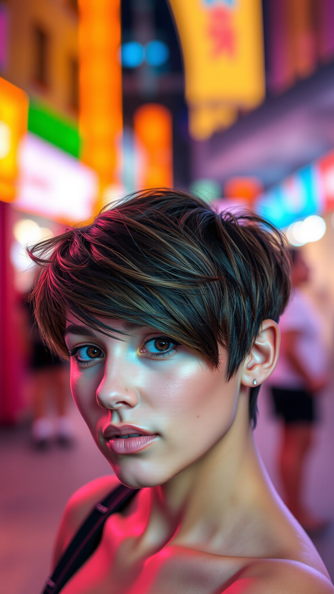 Edgy Pixie with Side-Swept Bangs