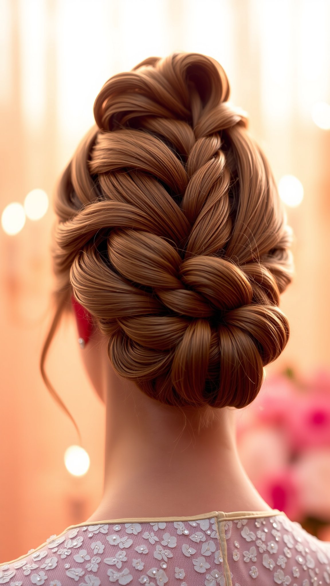 Elegant Braided Updo with Long Layers