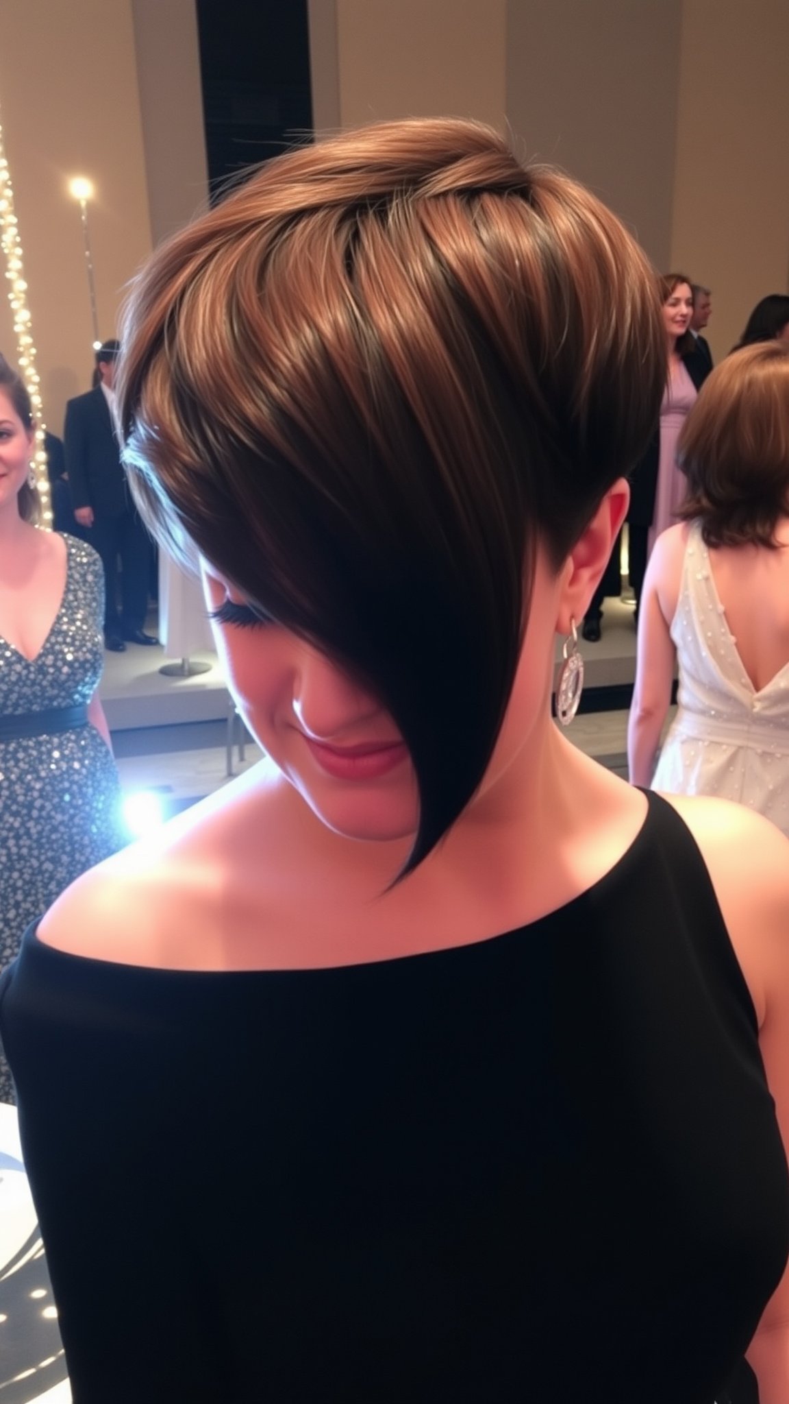 Glamorous Pixie with Side-Swept Bangs