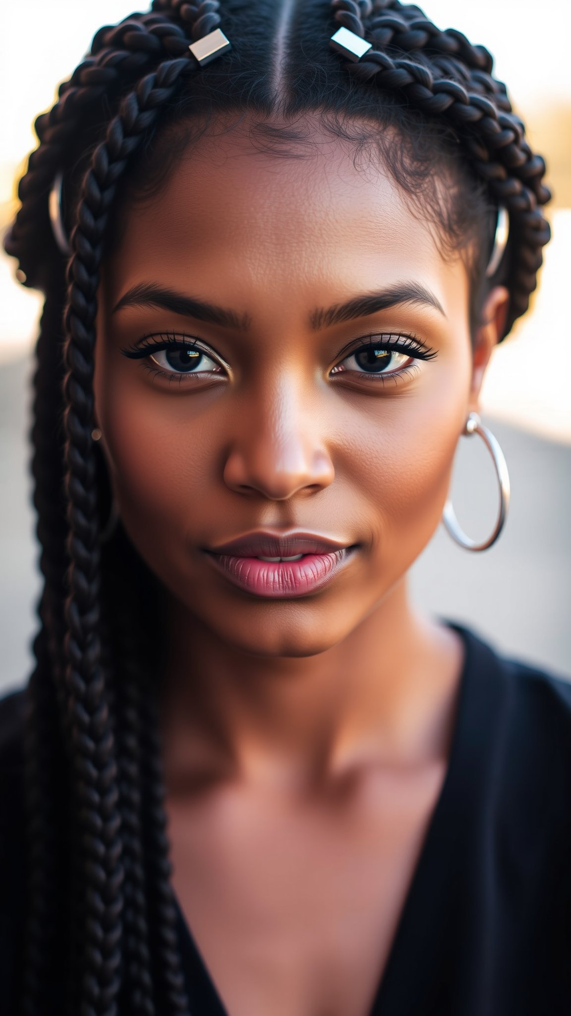 Half-Up Box Braids