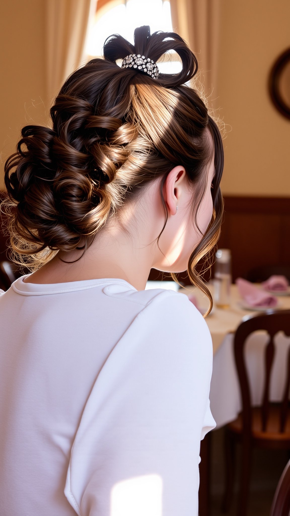 Half-Up Curly Ponytail