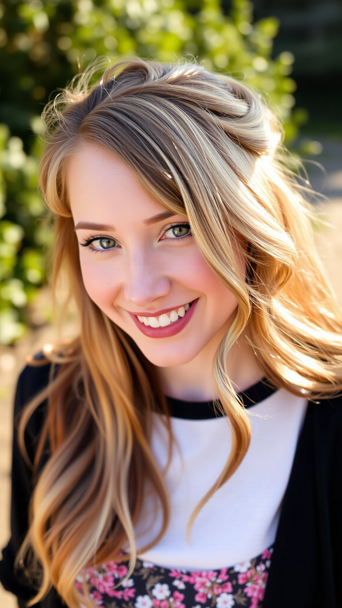 Half-Up Half-Down Curtain Bangs