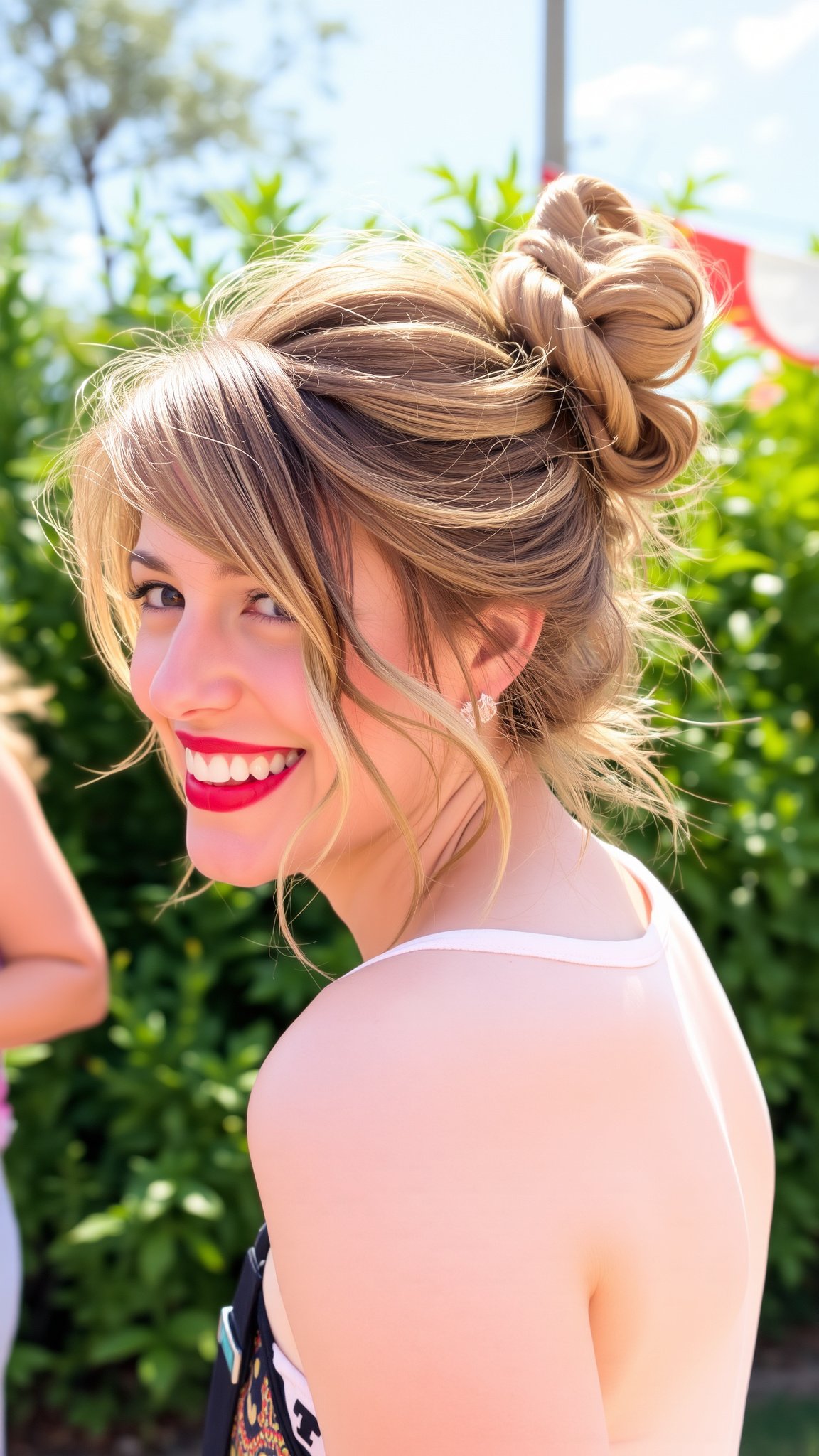 half up messy bun Half-Up Messy Bun