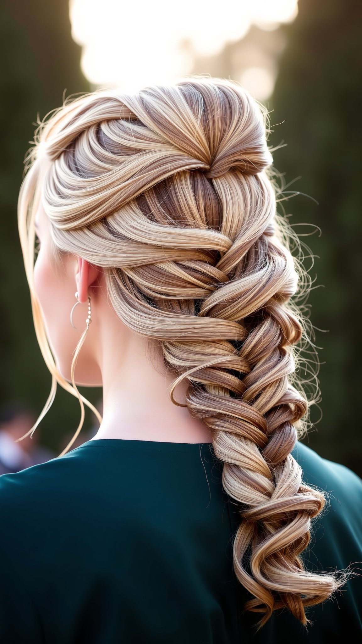 High Ponytail with a Low Braid