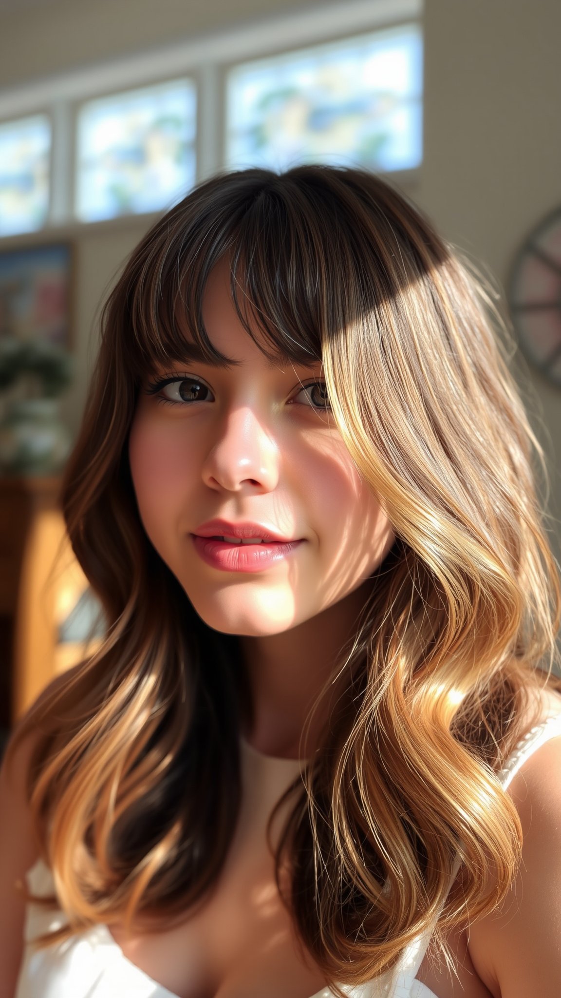 Long Layers with Bangs