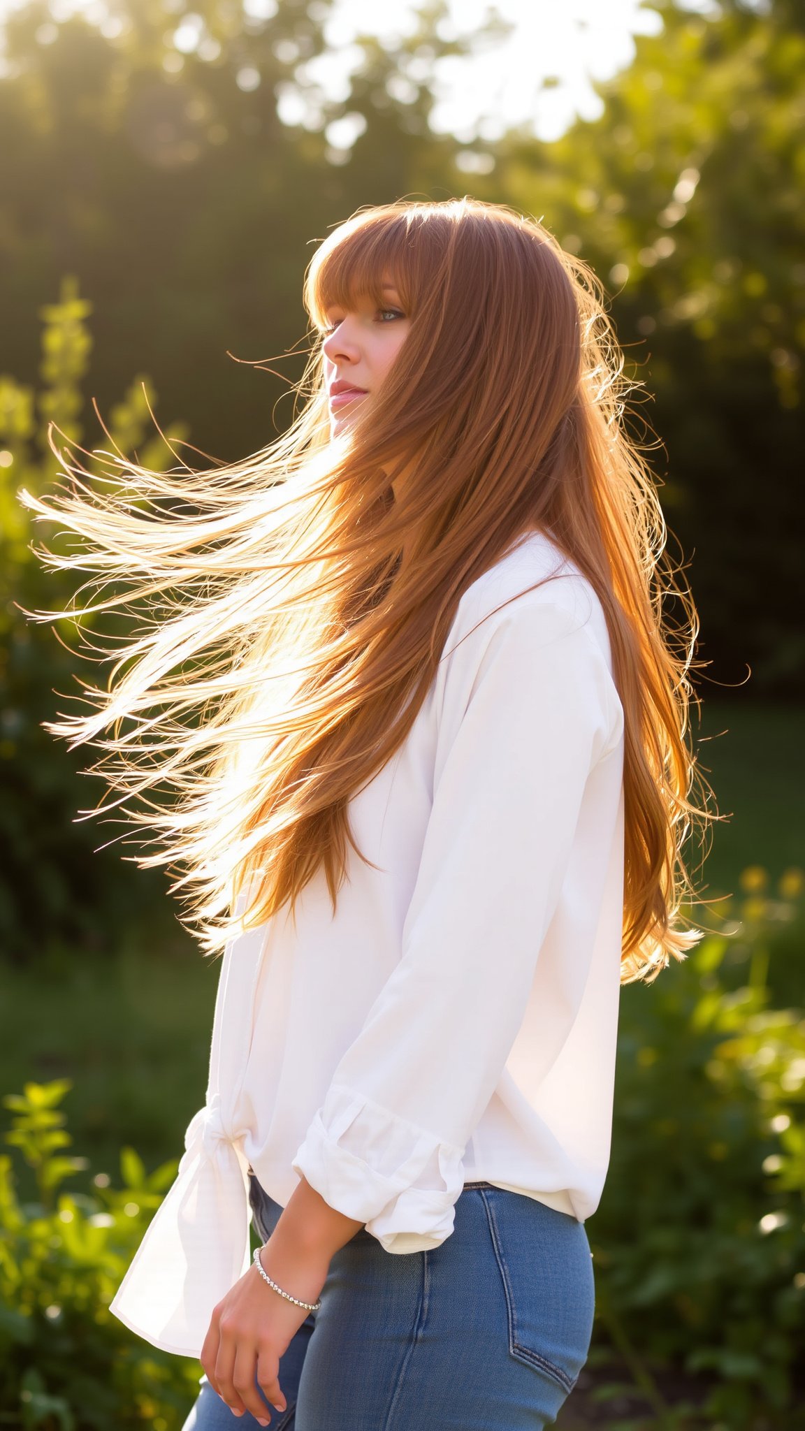 long layers with curtain fringe Long Layers with Curtain Fringe