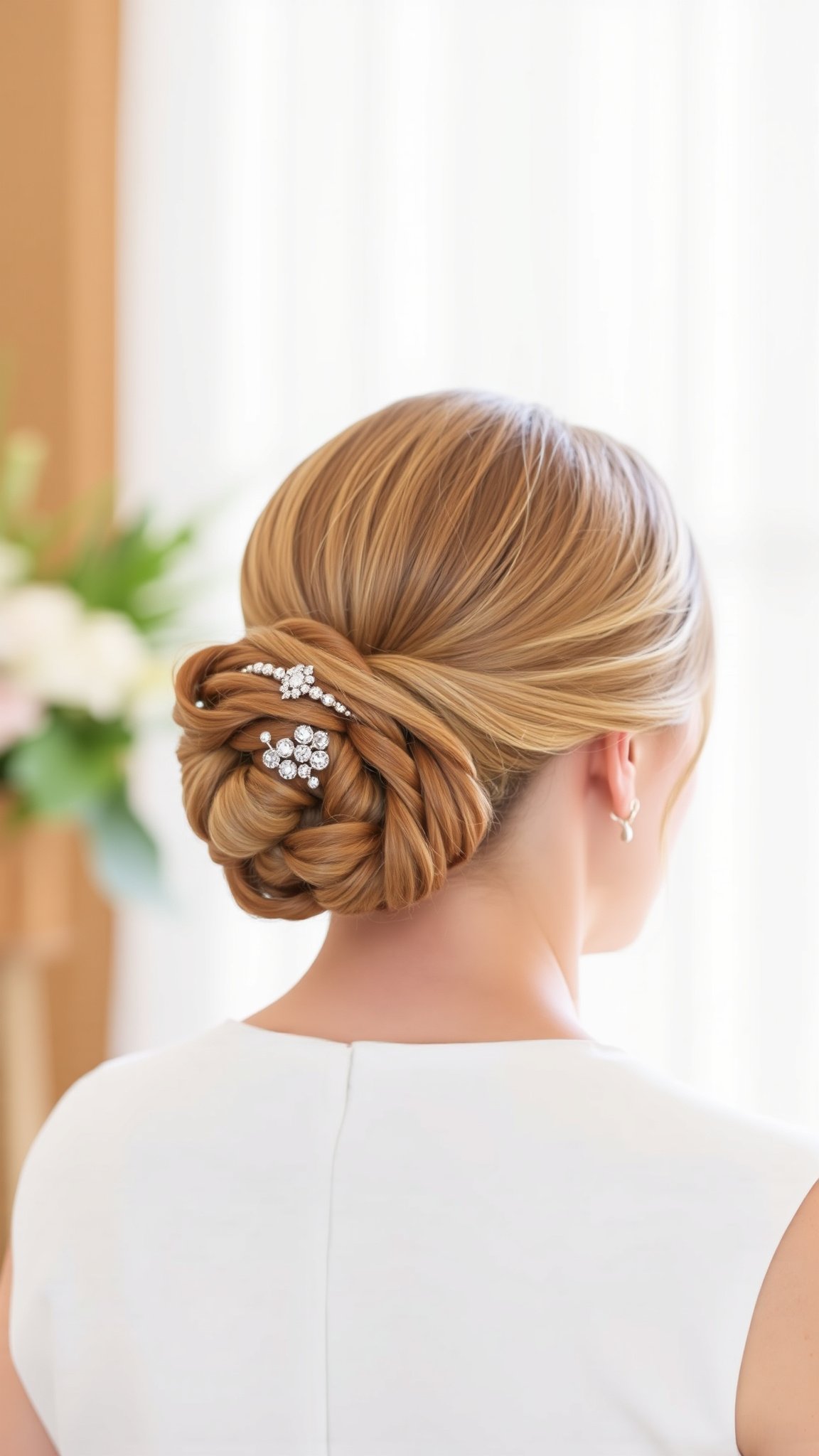Low Chignon with Hair Wrap