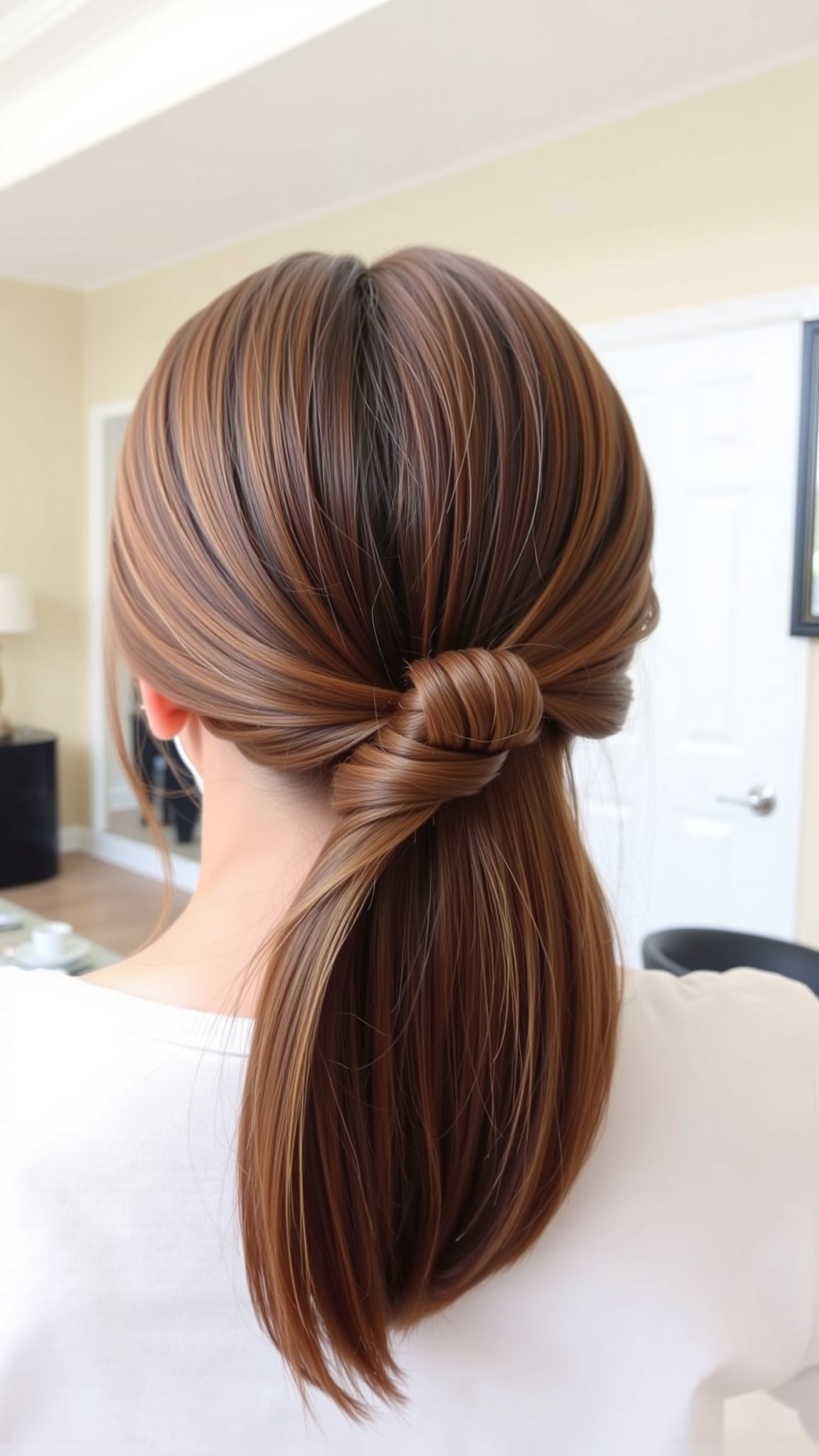 Low Ponytail with a Middle Part