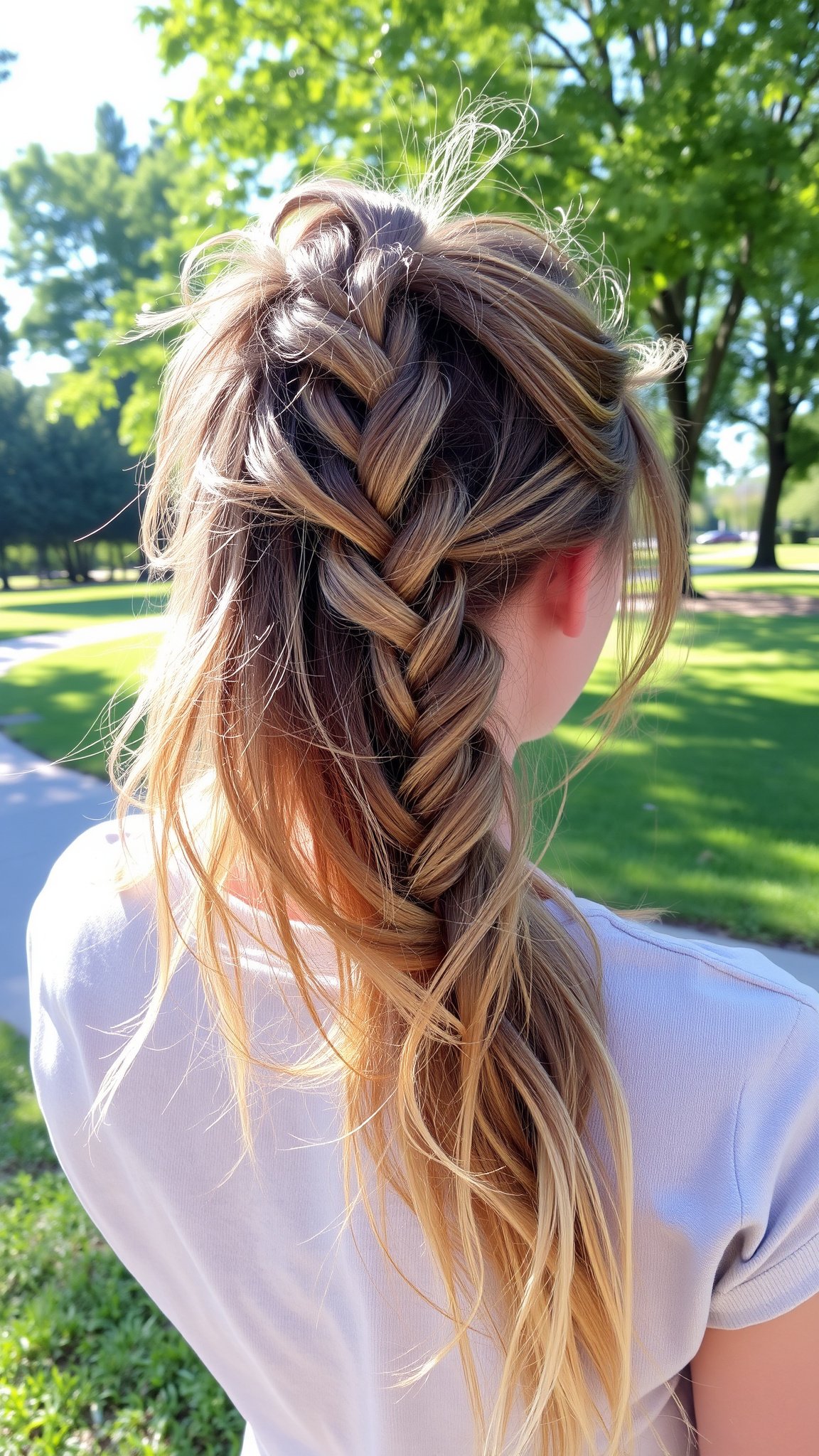 Messy Braided Ponytail