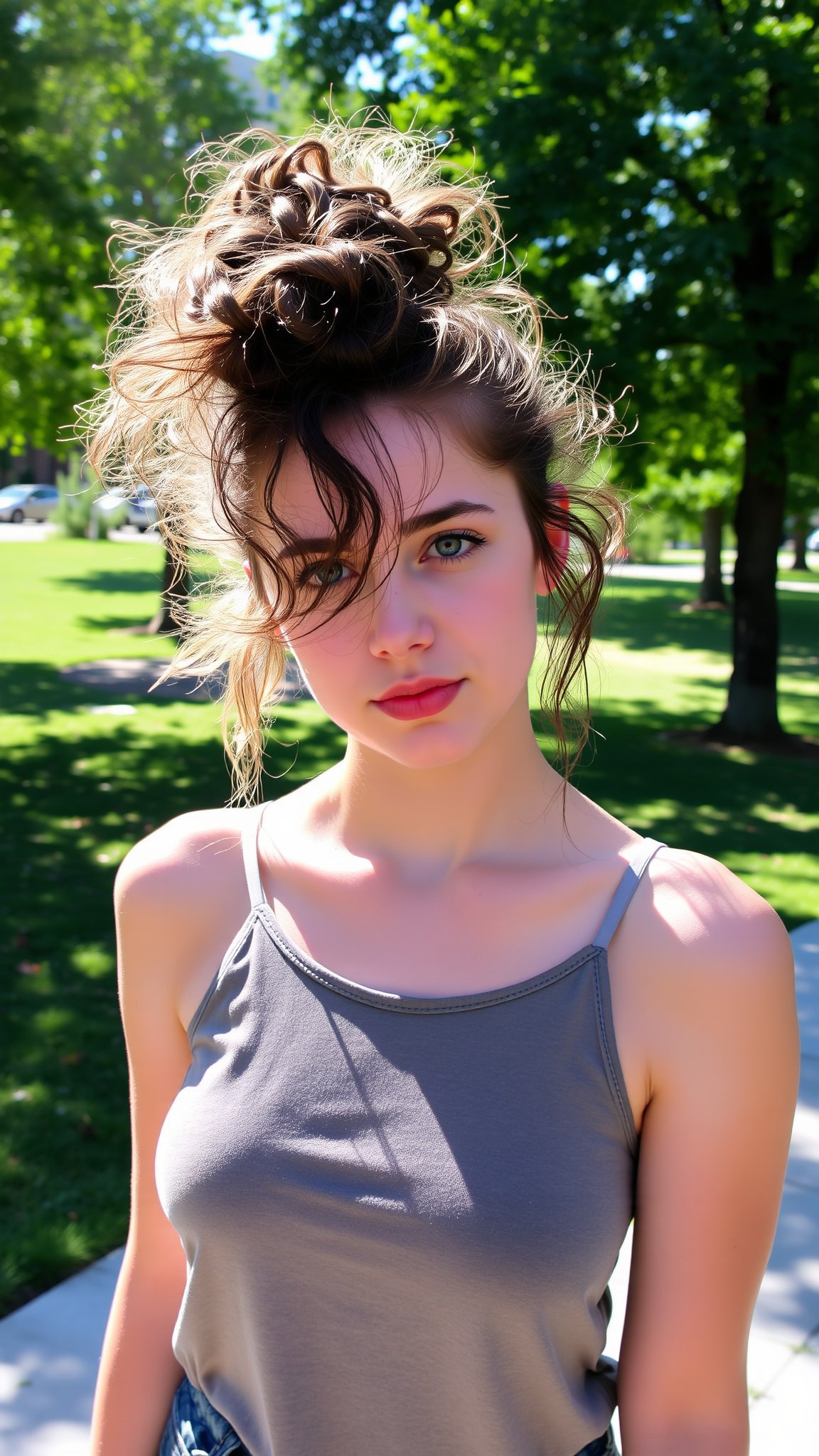 Messy Curly Top Knot