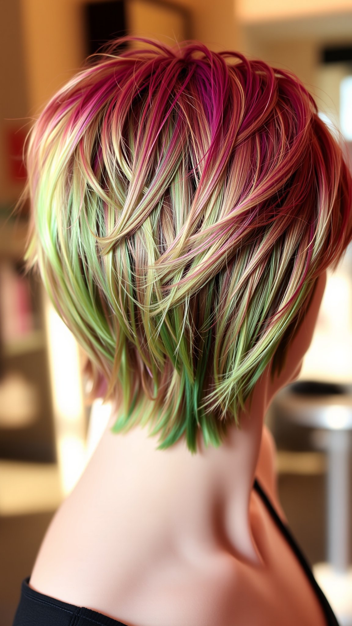 Messy Pixie with Color Highlights