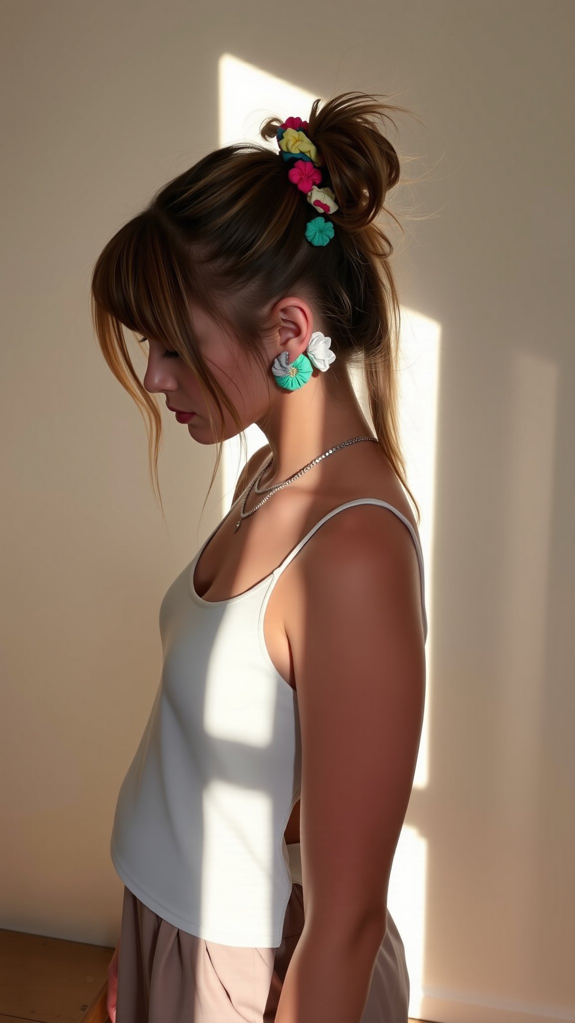 Messy Ponytail with Hair Accessories