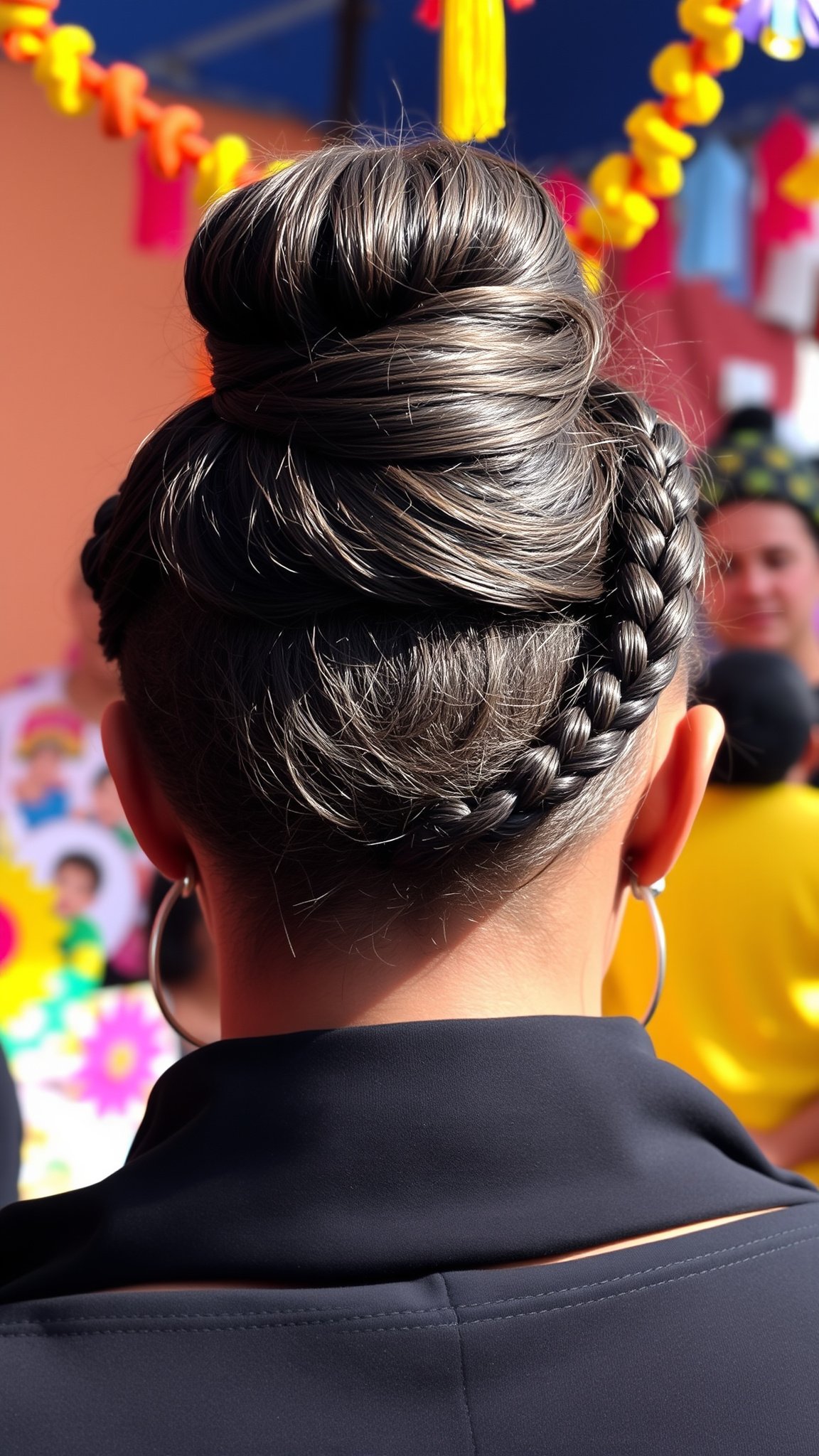 Puff with Braid Accents