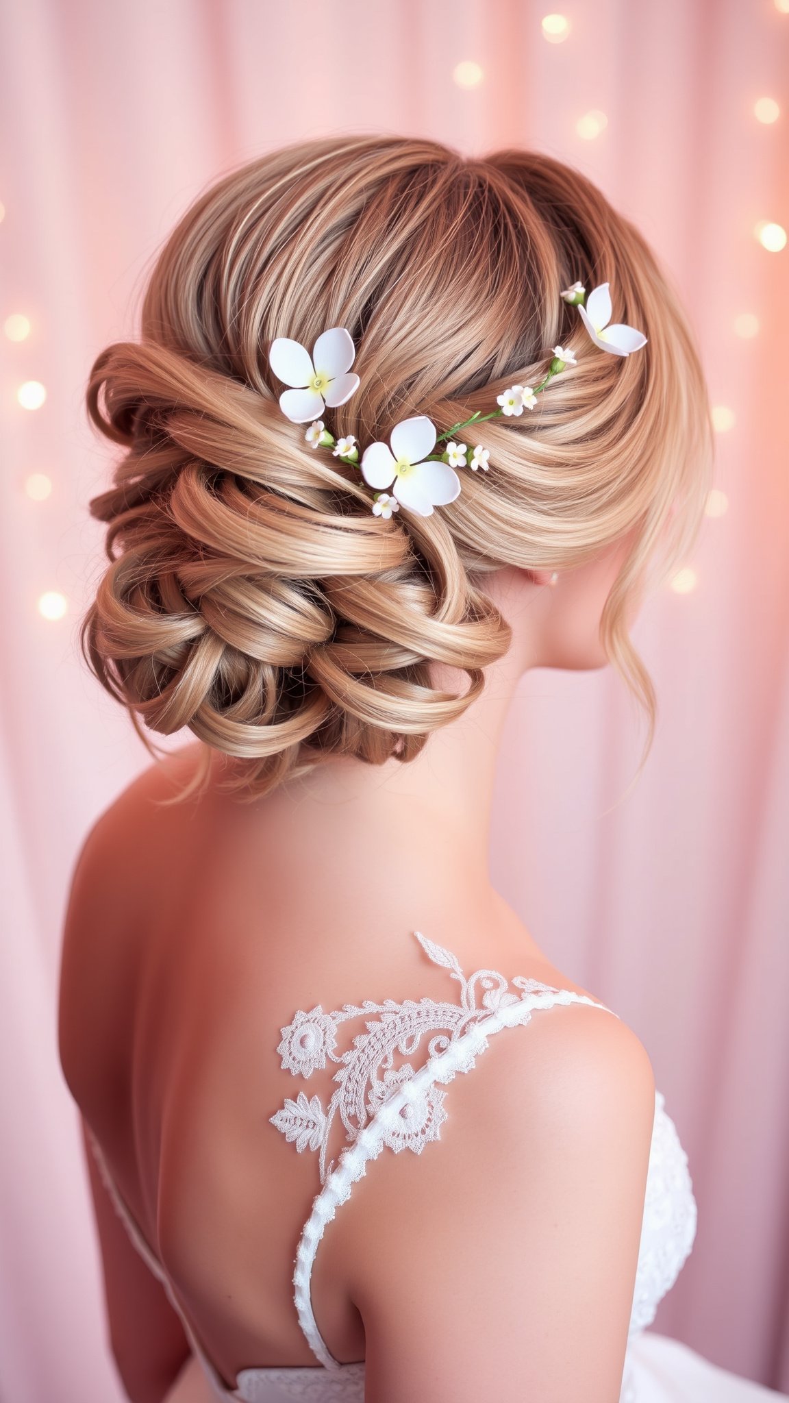 Romantic Updo with Flowers