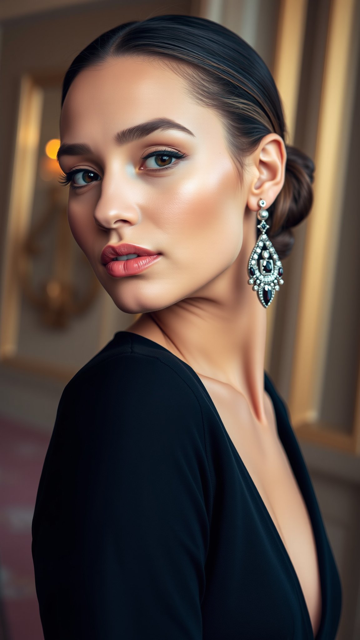 Sleek Hair Tucked Behind Ears