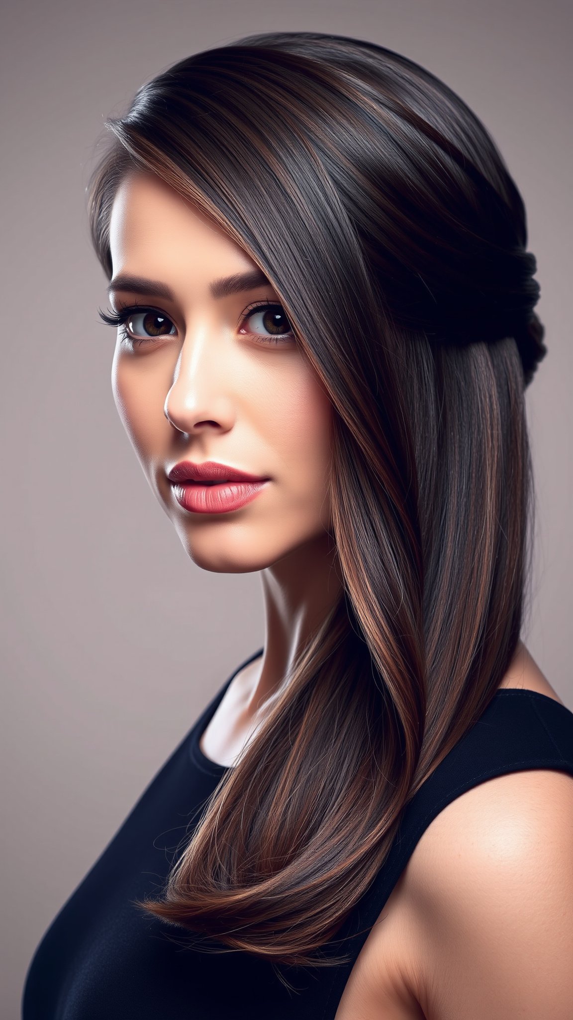 sleek half up half down style Sleek Half-Up, Half-Down Style