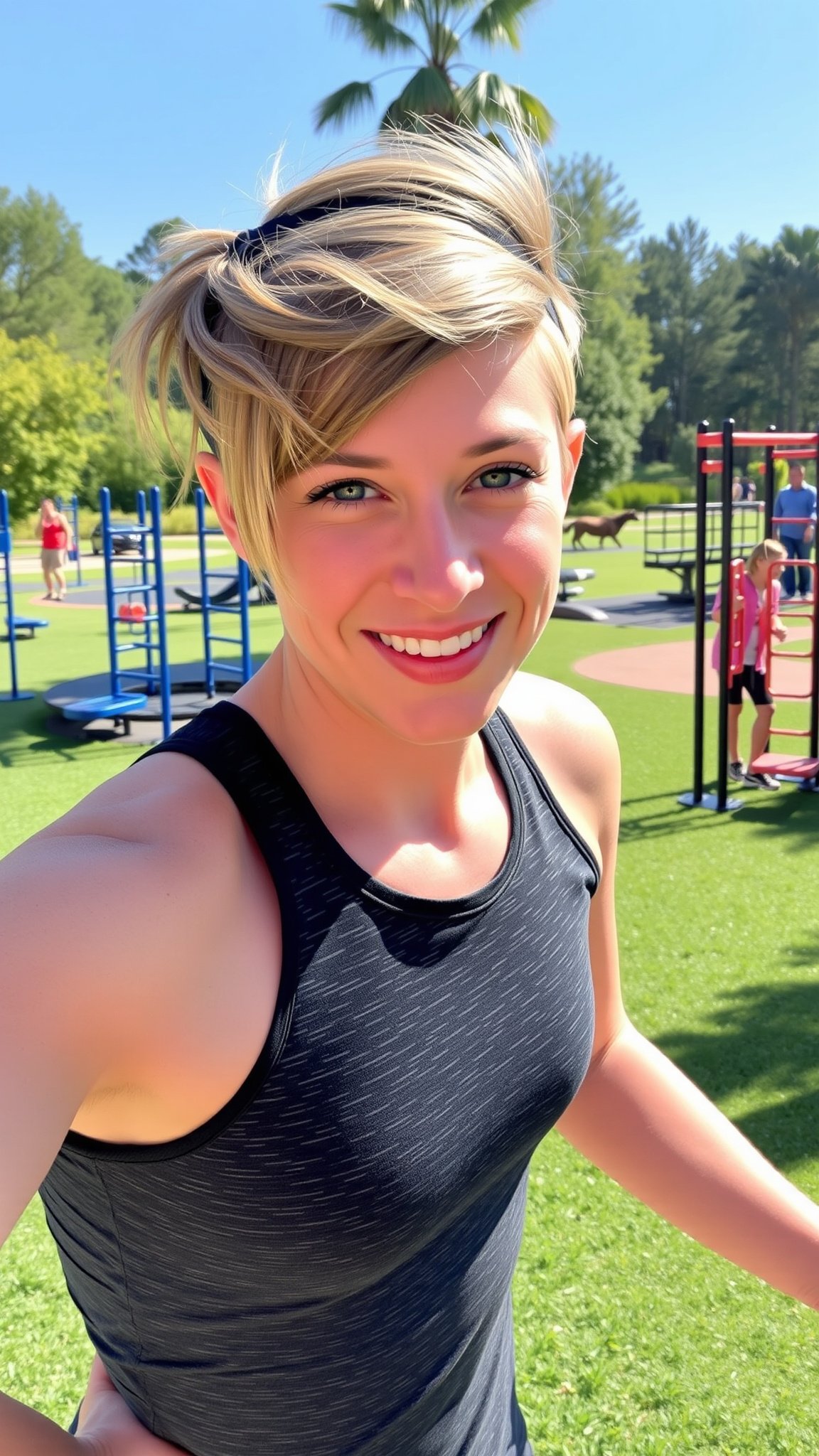 Sporty Pixie with Side-Swept Bangs