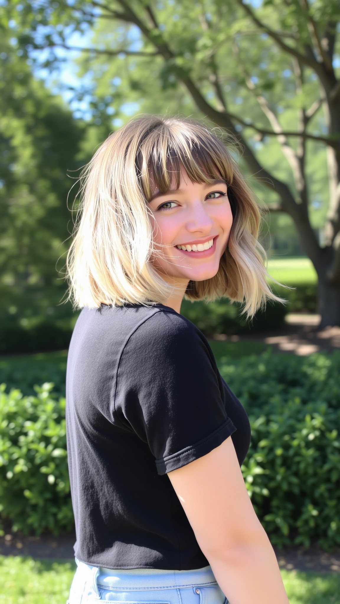 Textured Bob with Bangs