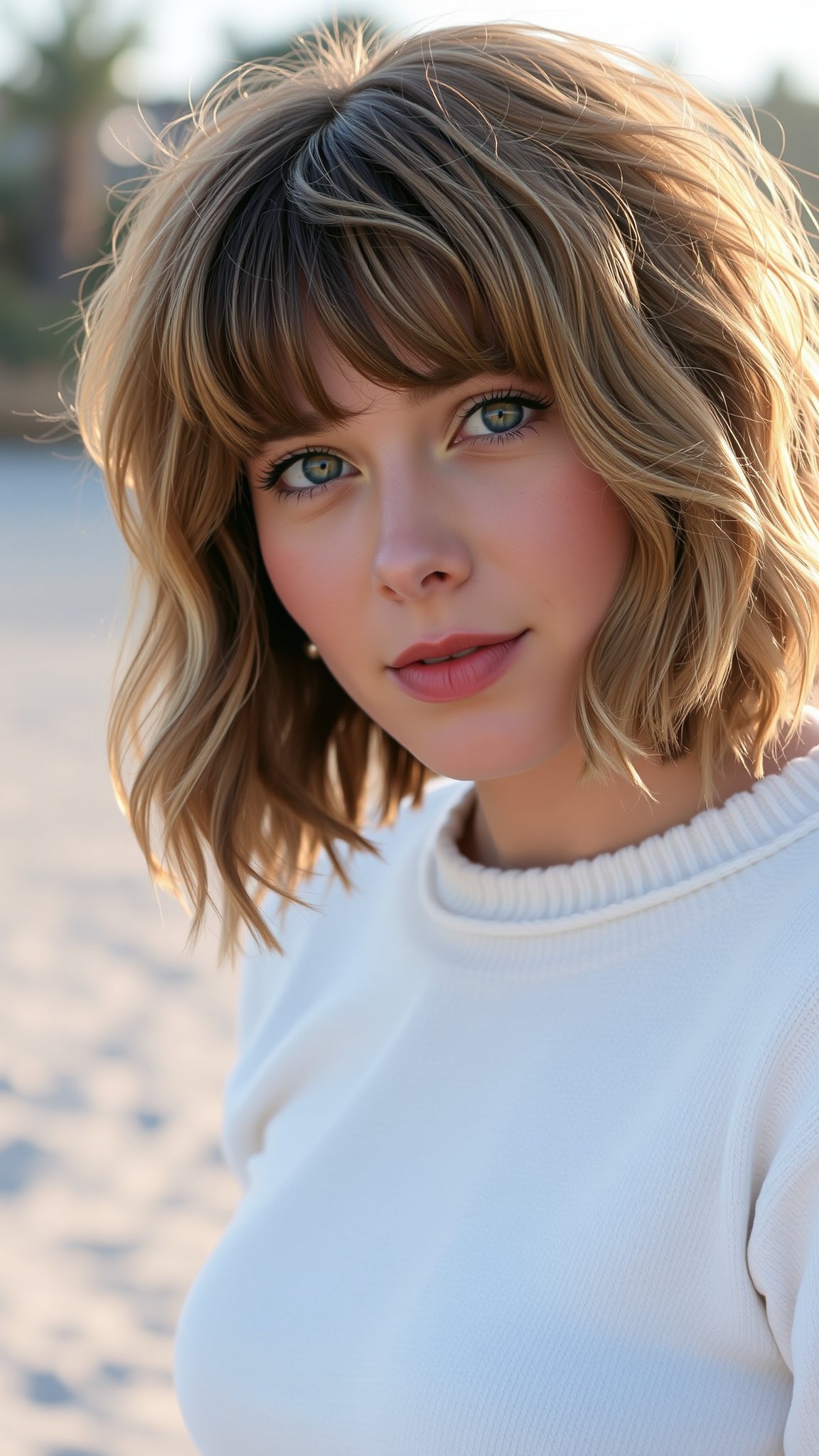 Textured Bob with Curtain Bangs