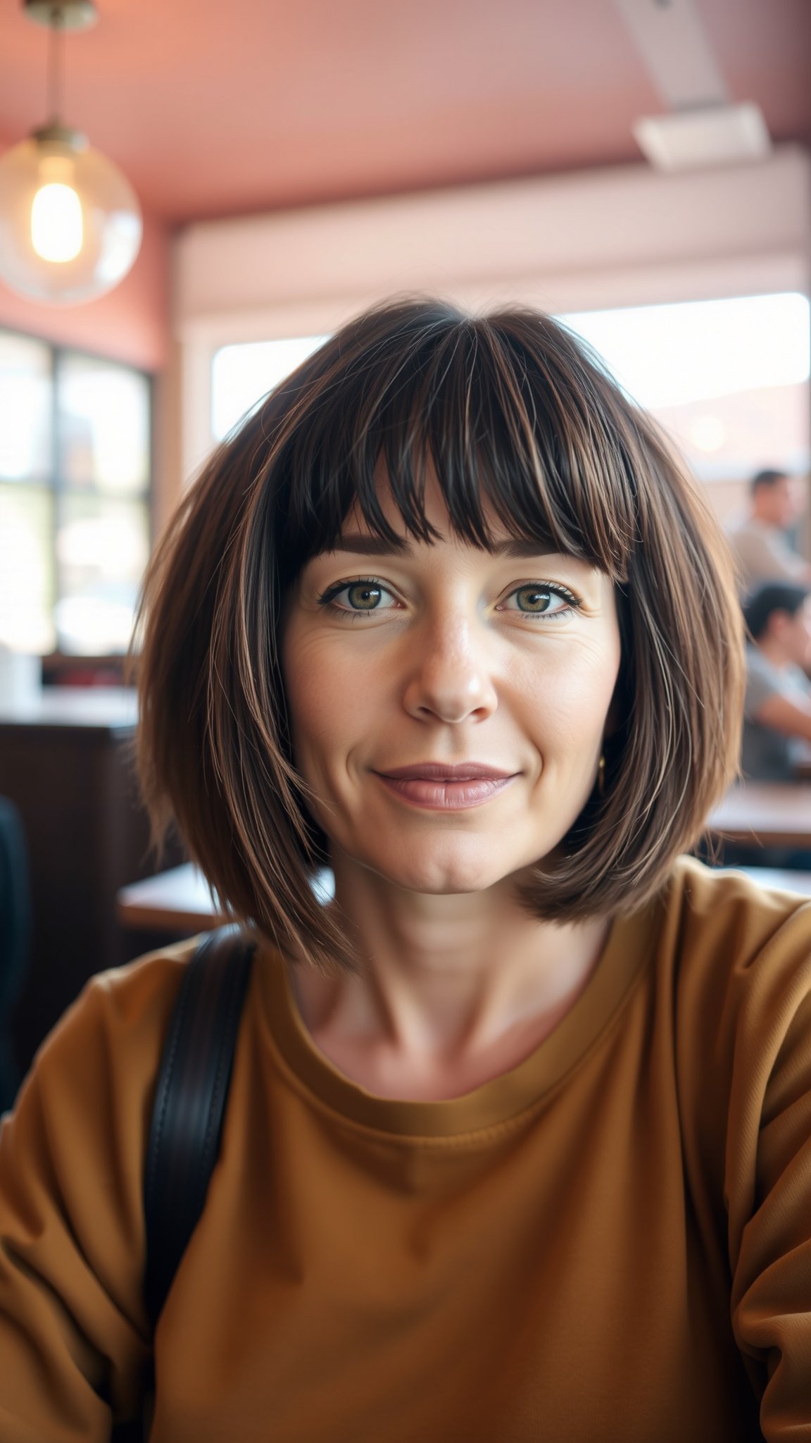 Textured Bob with Curtain Bangs