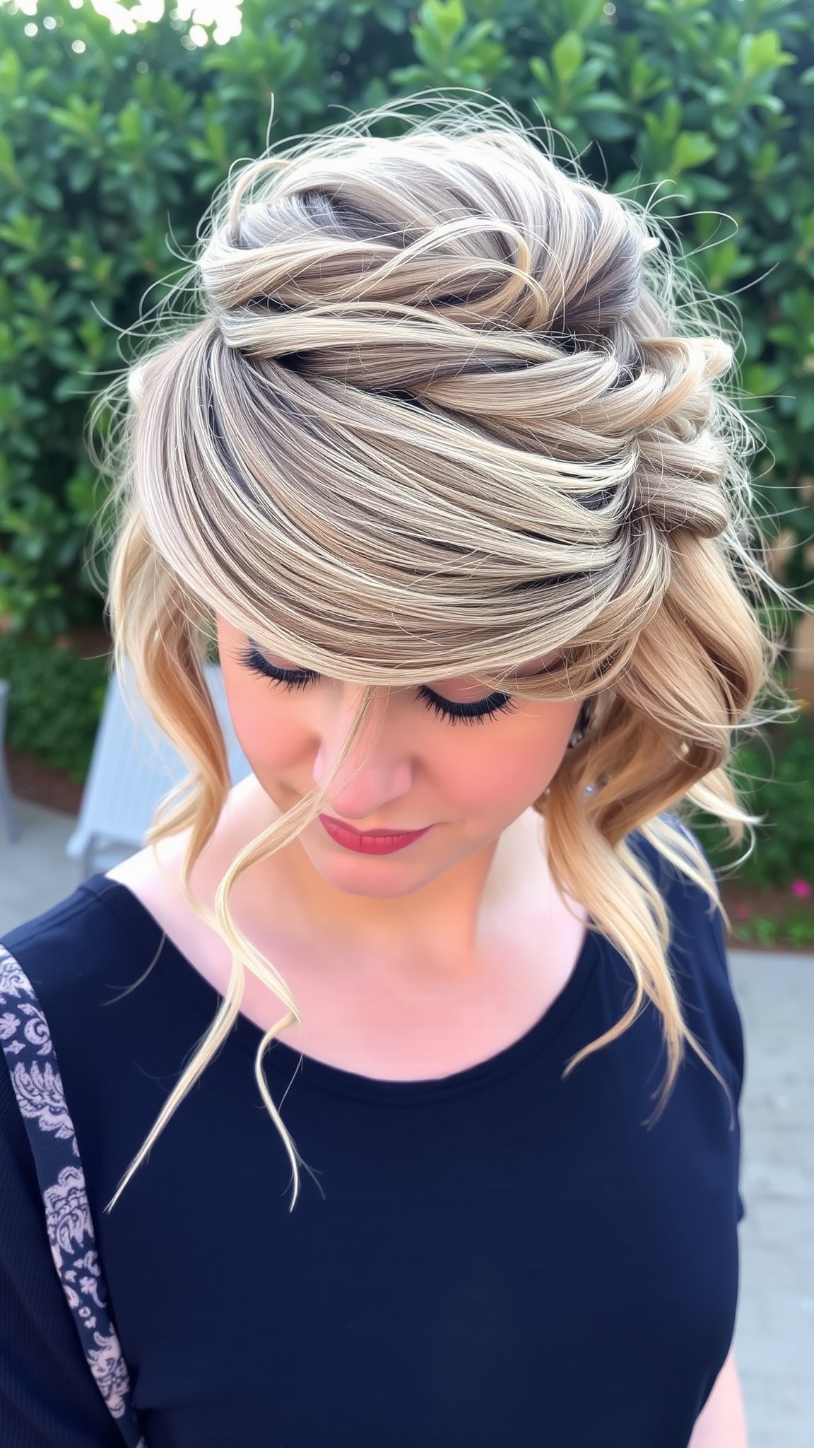 Textured Half-Up, Half-Down