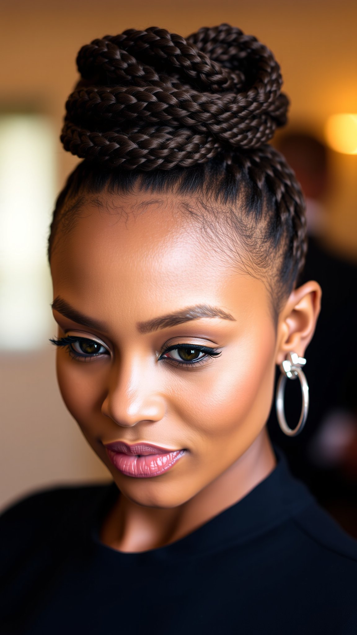 twisted box braids updo Twisted Box Braids Updo