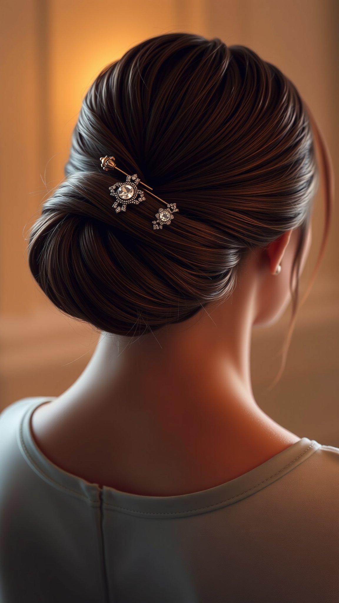 Twisted Bun with Hair Accessories