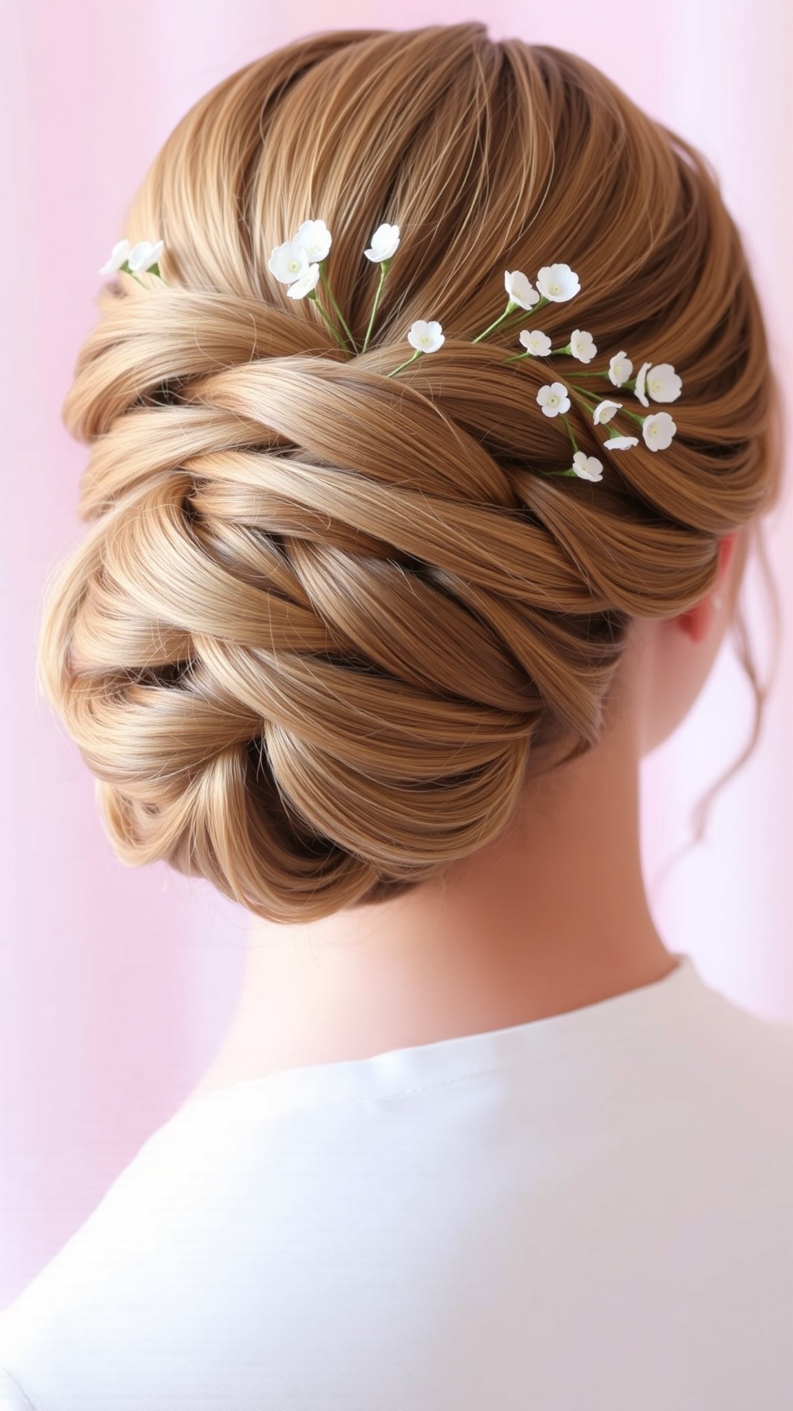 waterfall braid bun Waterfall Braid Bun