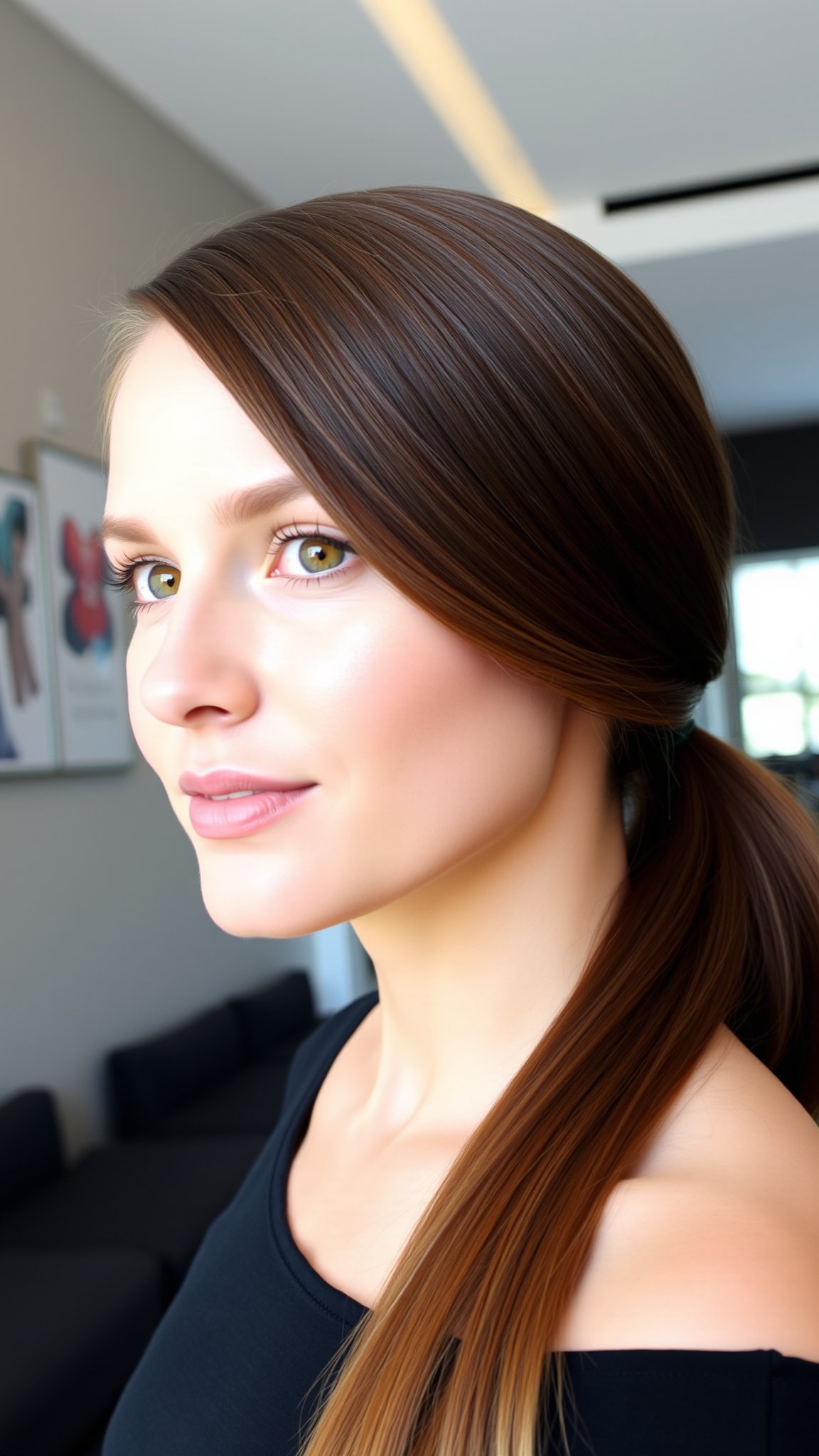 1. Sleek Low Ponytail