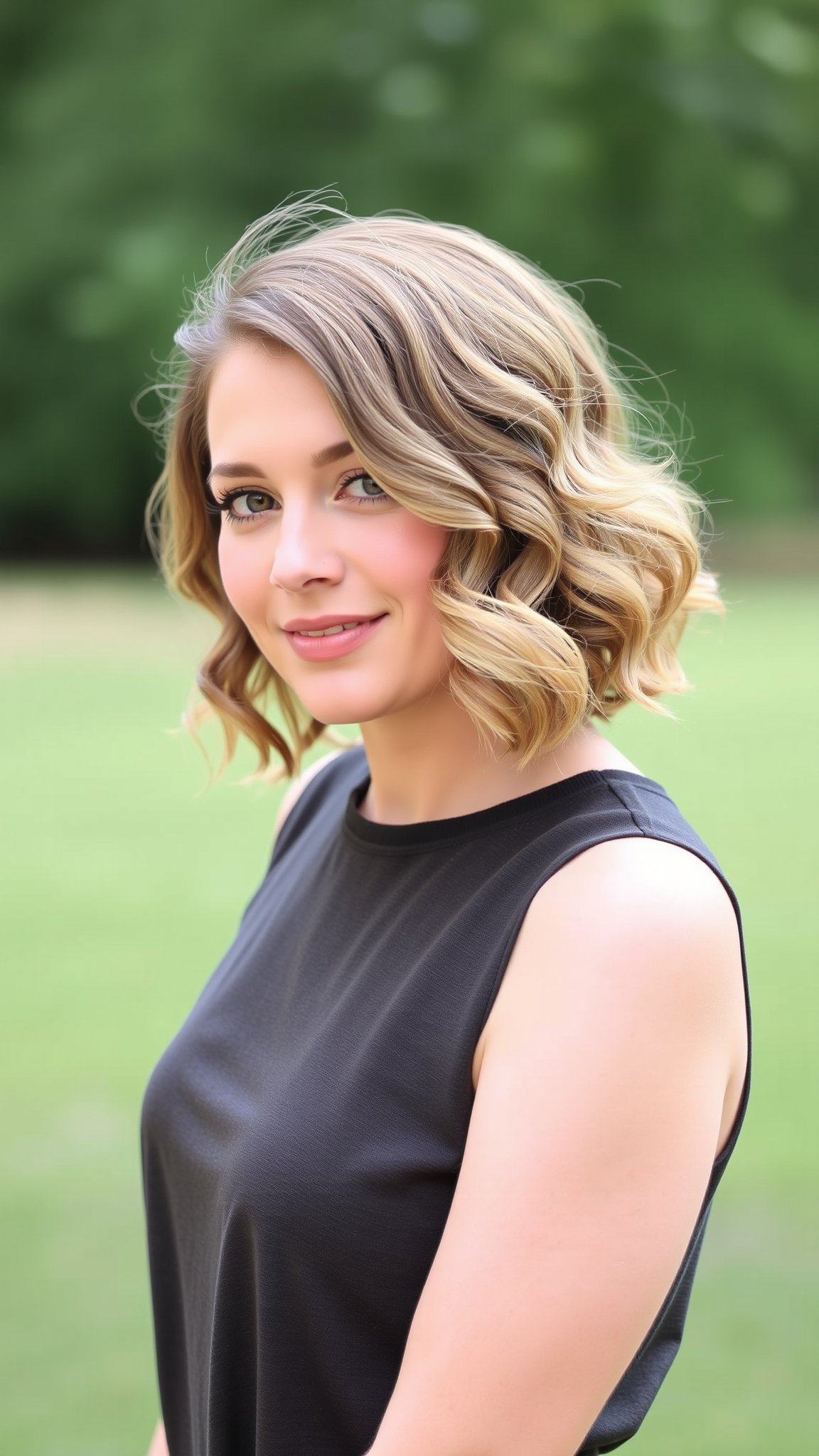 1. Soft Curly Bob