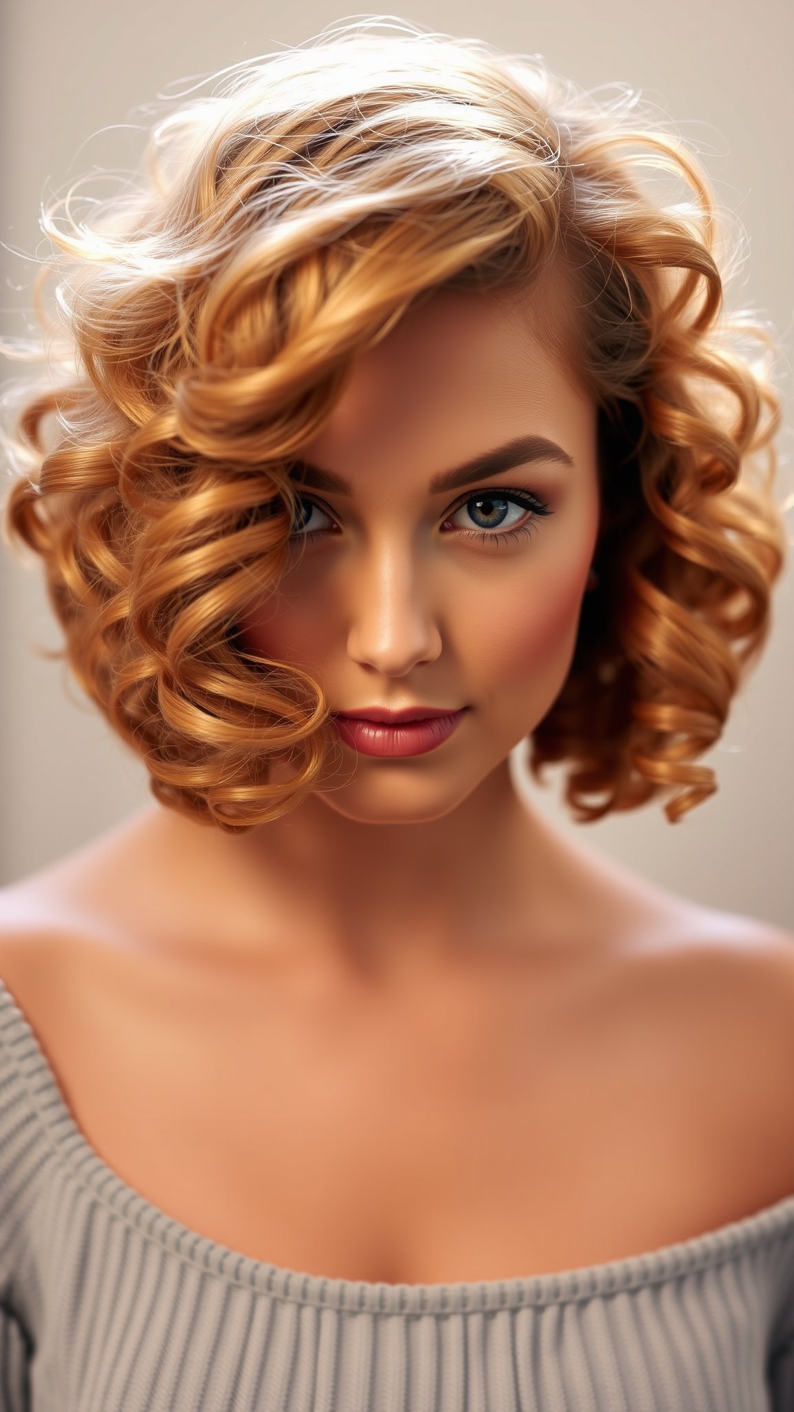 1. Soft Curly Bob