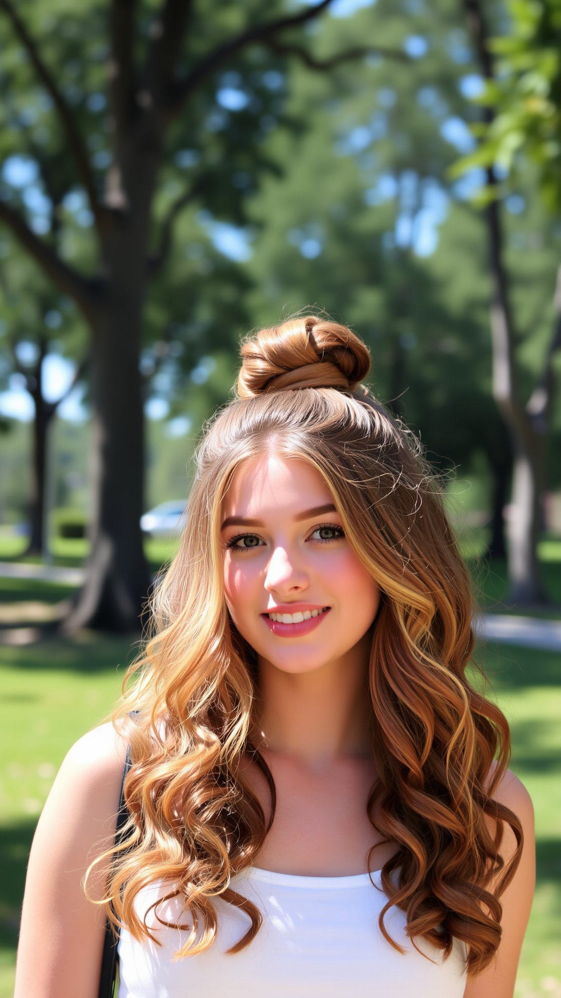 2 curly half up bun 1 2. Curly Half-Up Bun