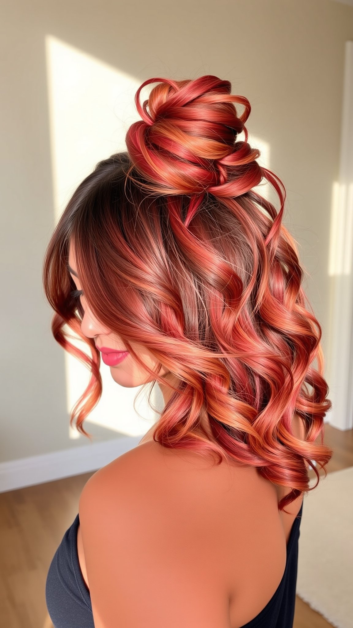 2. Curly Half-Up Bun