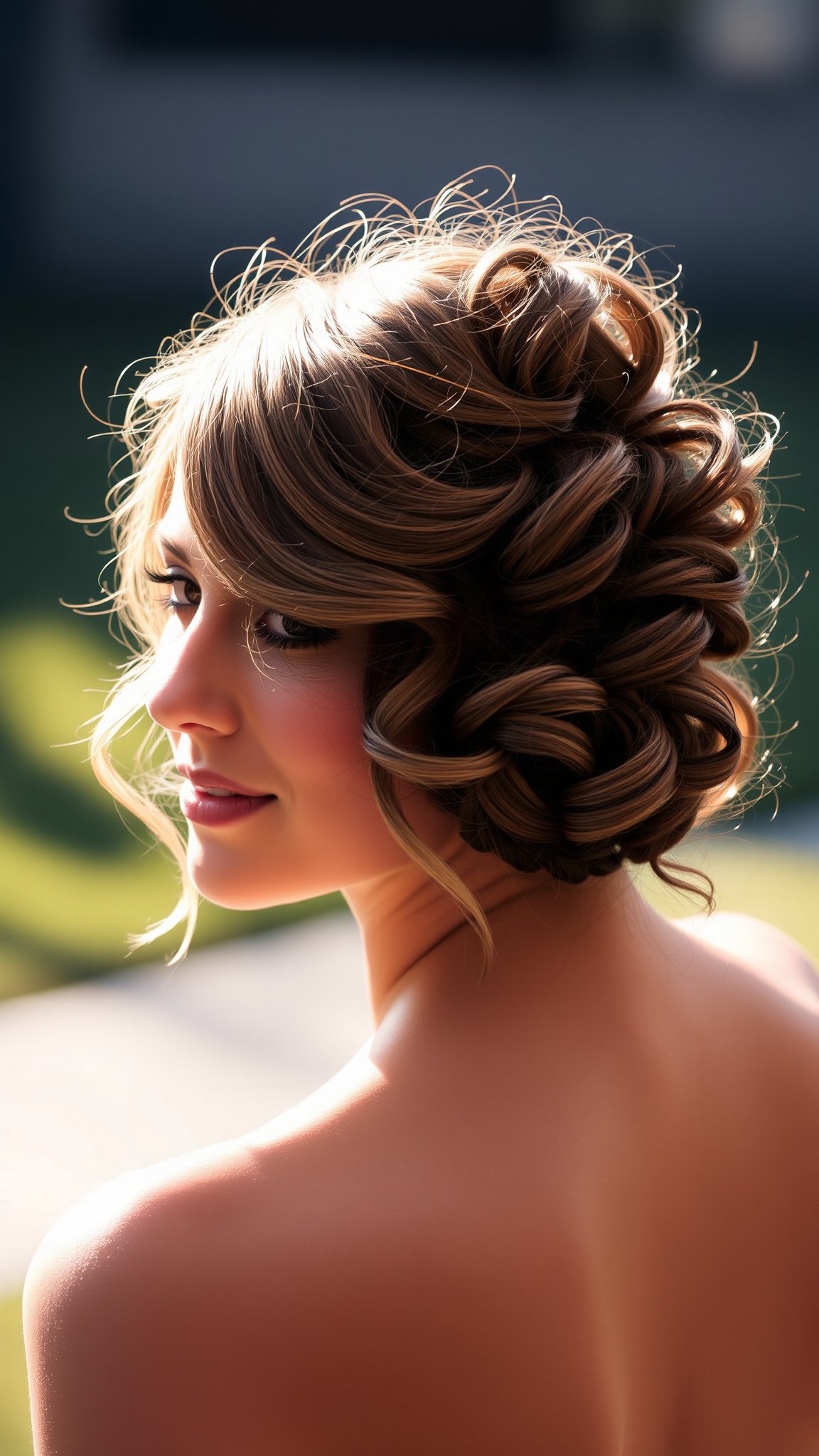 2. Loose Curly Updo