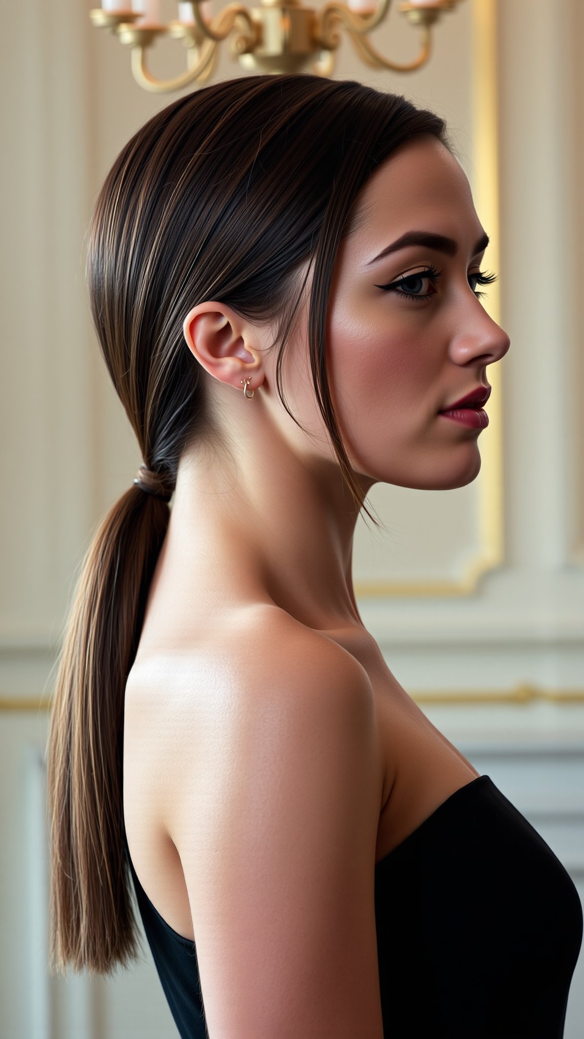 2. Sleek Low Ponytail